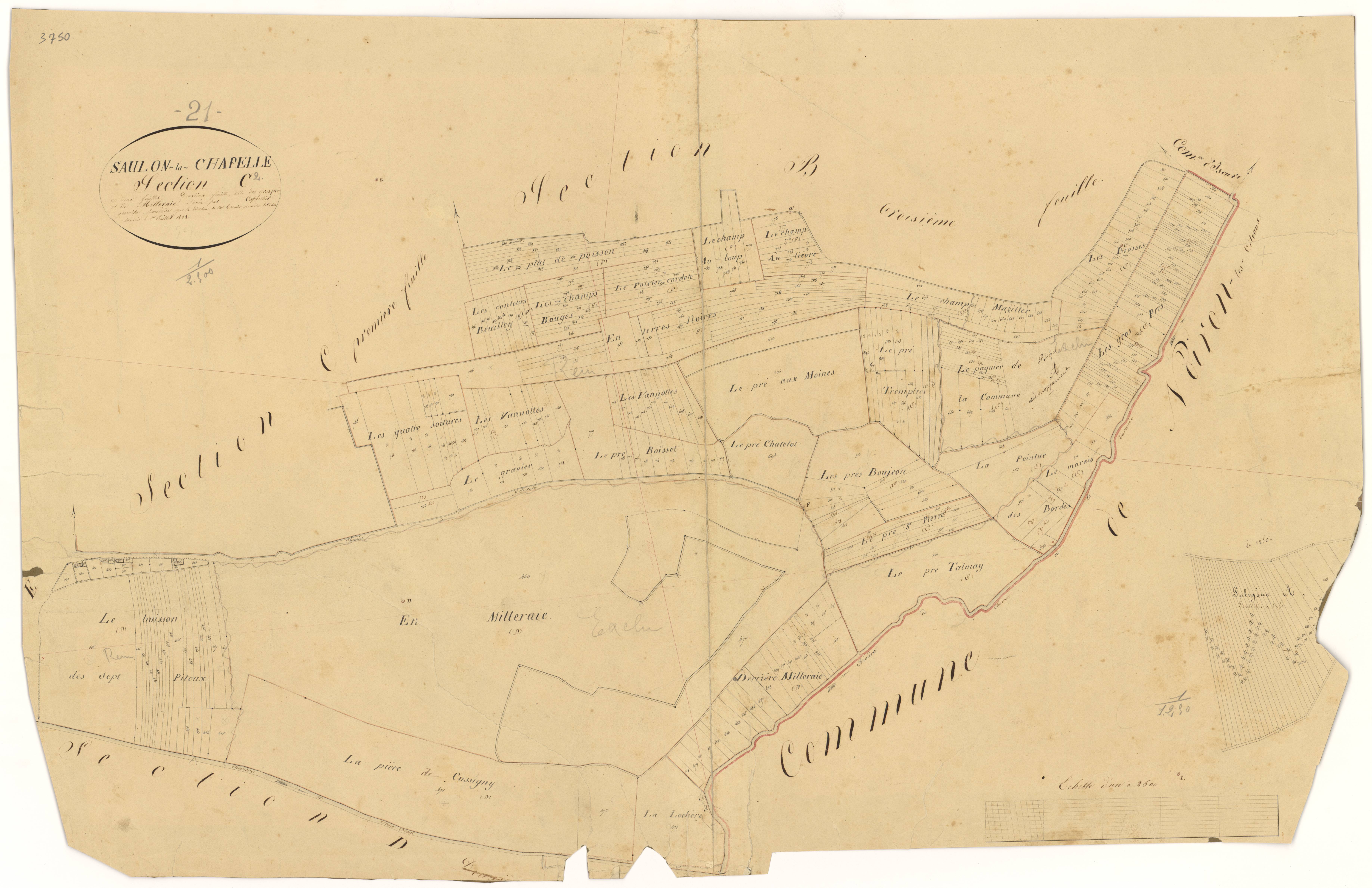 Saulon-la-Chapelle - Section C2 - 3 P PLAN 585/7