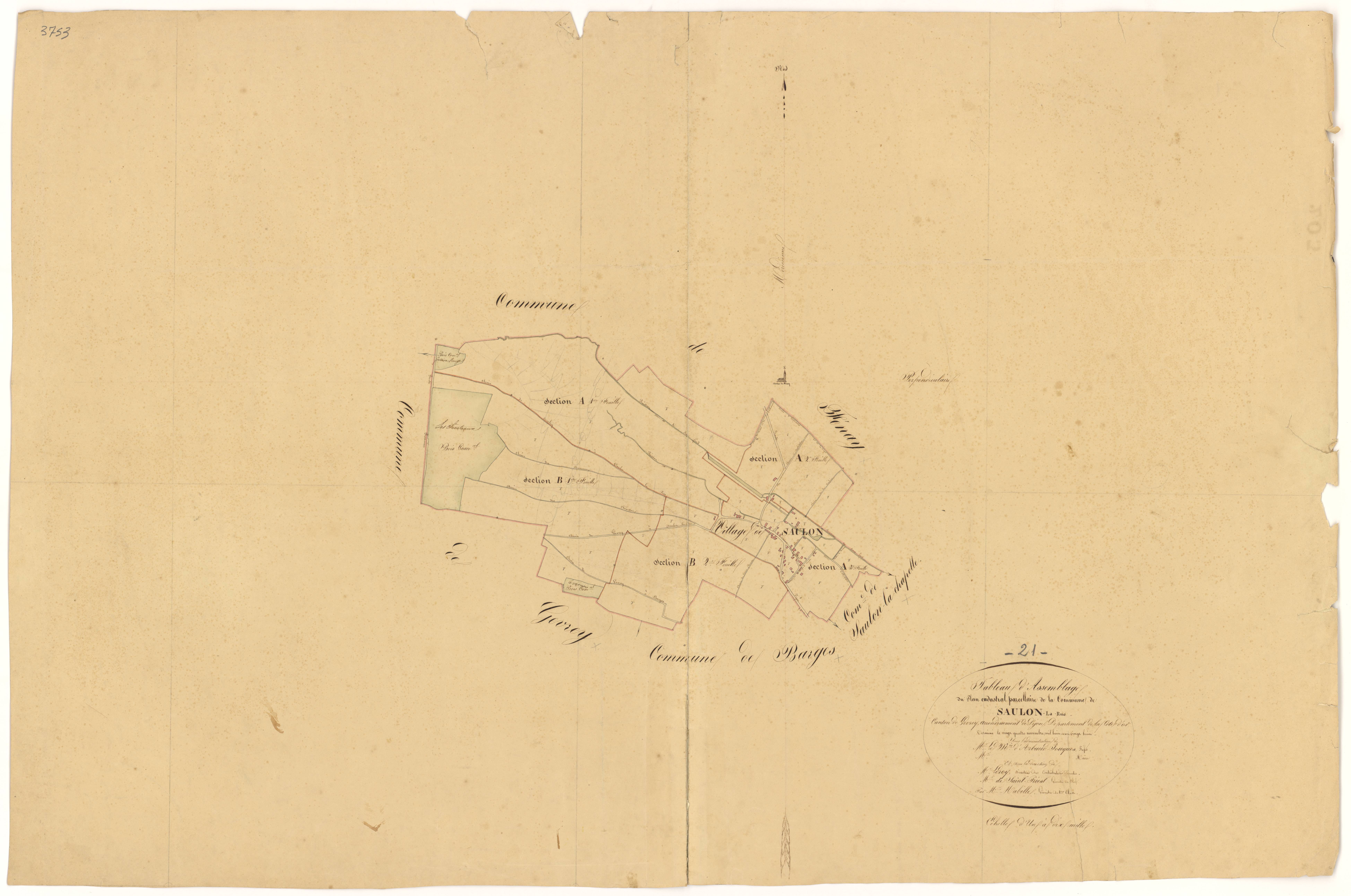 Saulon-la-Rue - Tableau d'assemblage - 3 P PLAN 586/1