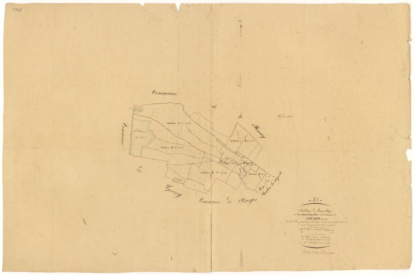 Saulon-la-Rue - Tableau d'assemblage - 3 P PLAN 586/1