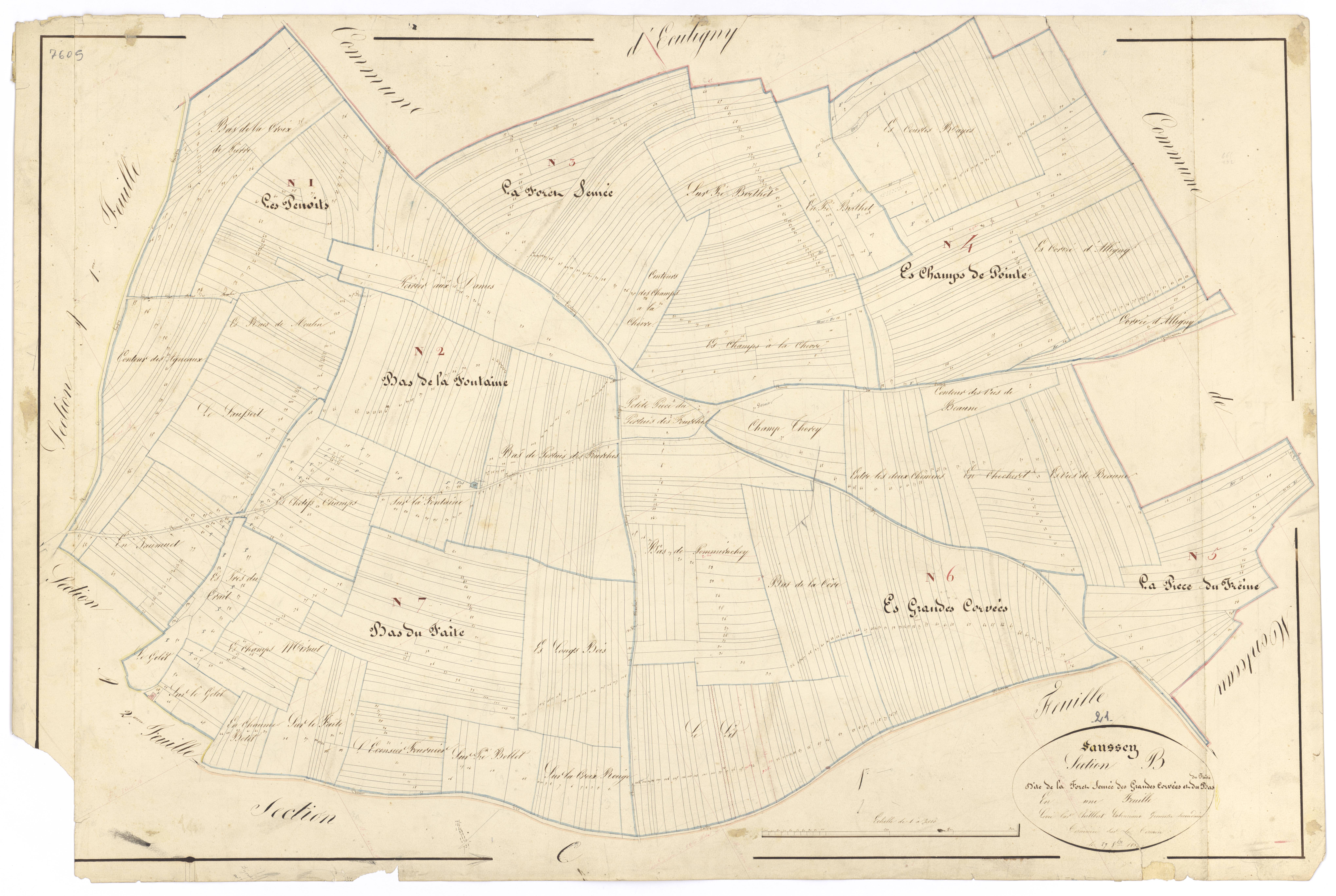 Saussey - Section B - 3 P PLAN 588/6