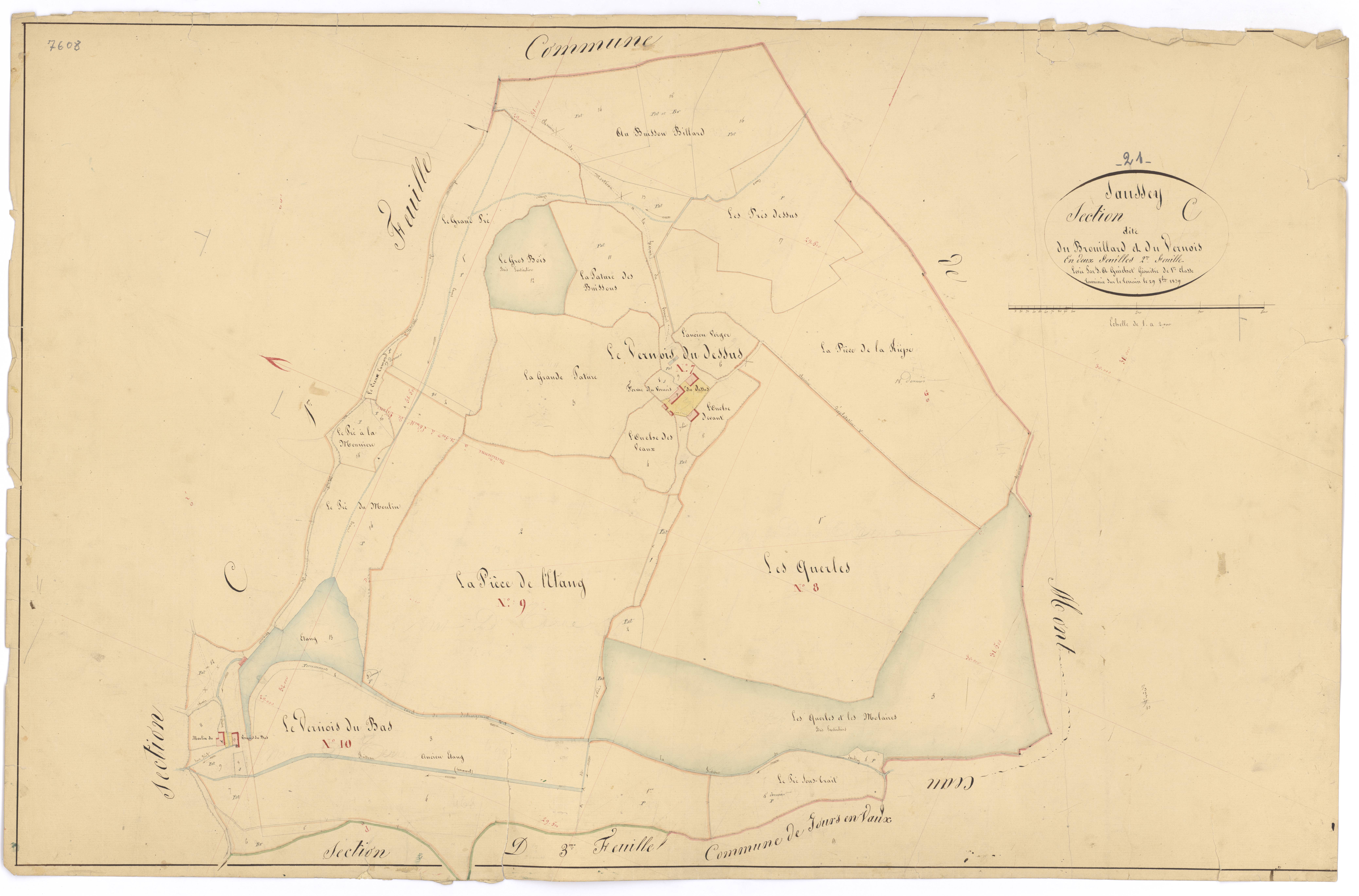 Saussey - Section C2 - 3 P PLAN 588/9