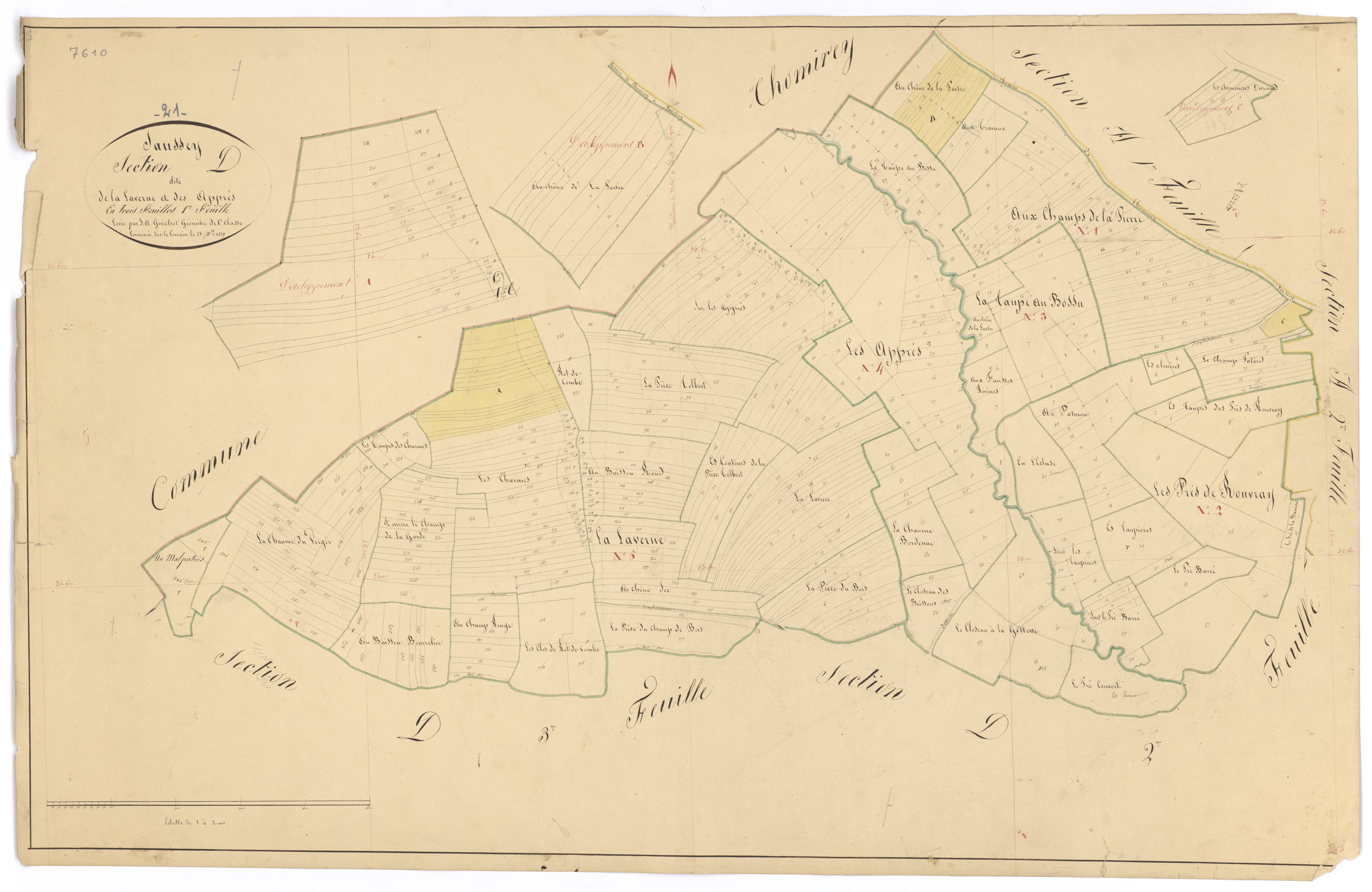 Saussey - Section D1 - 3 P PLAN 588/11