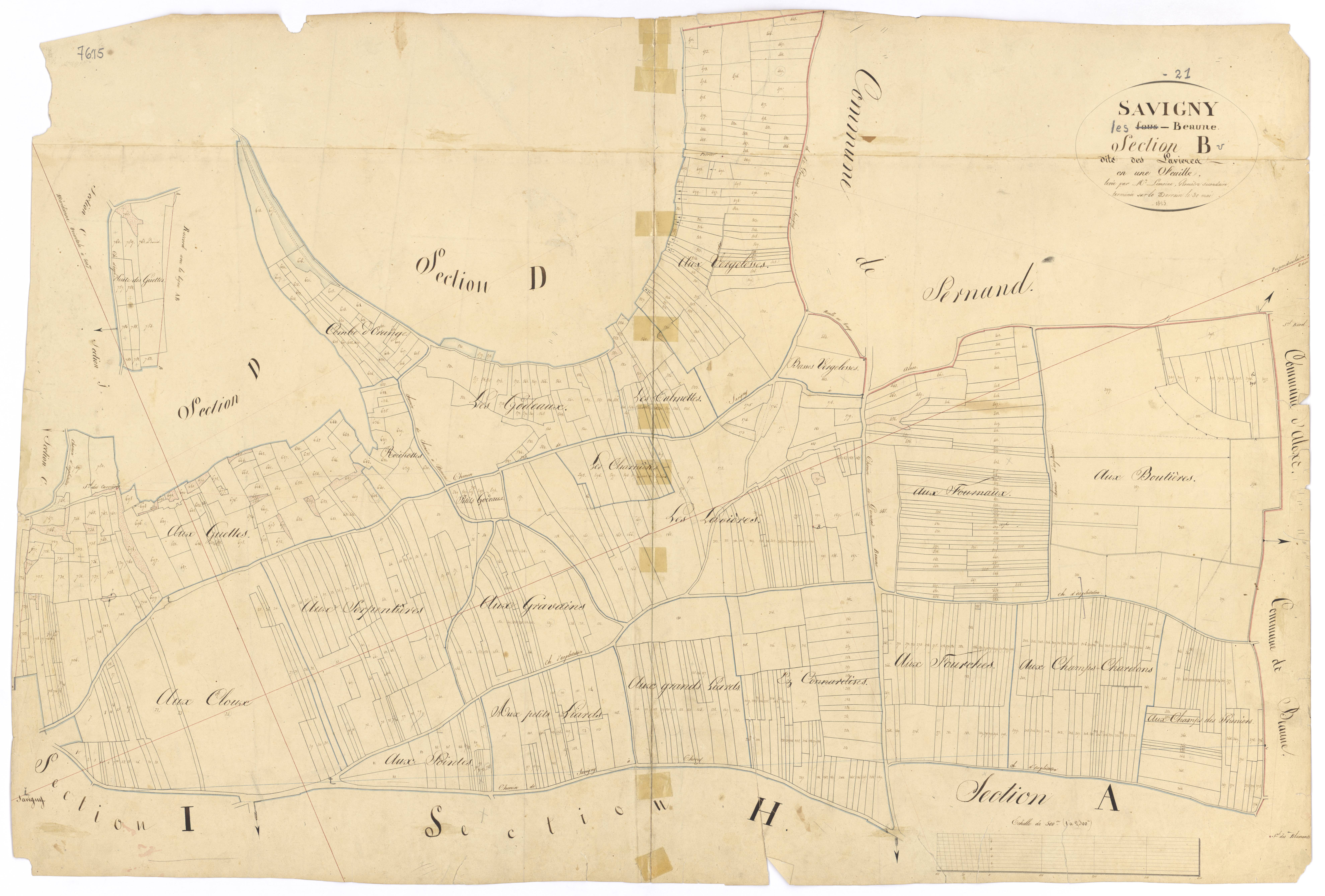 Savigny-lès-Beaune - Section B - 3 P PLAN 591/3