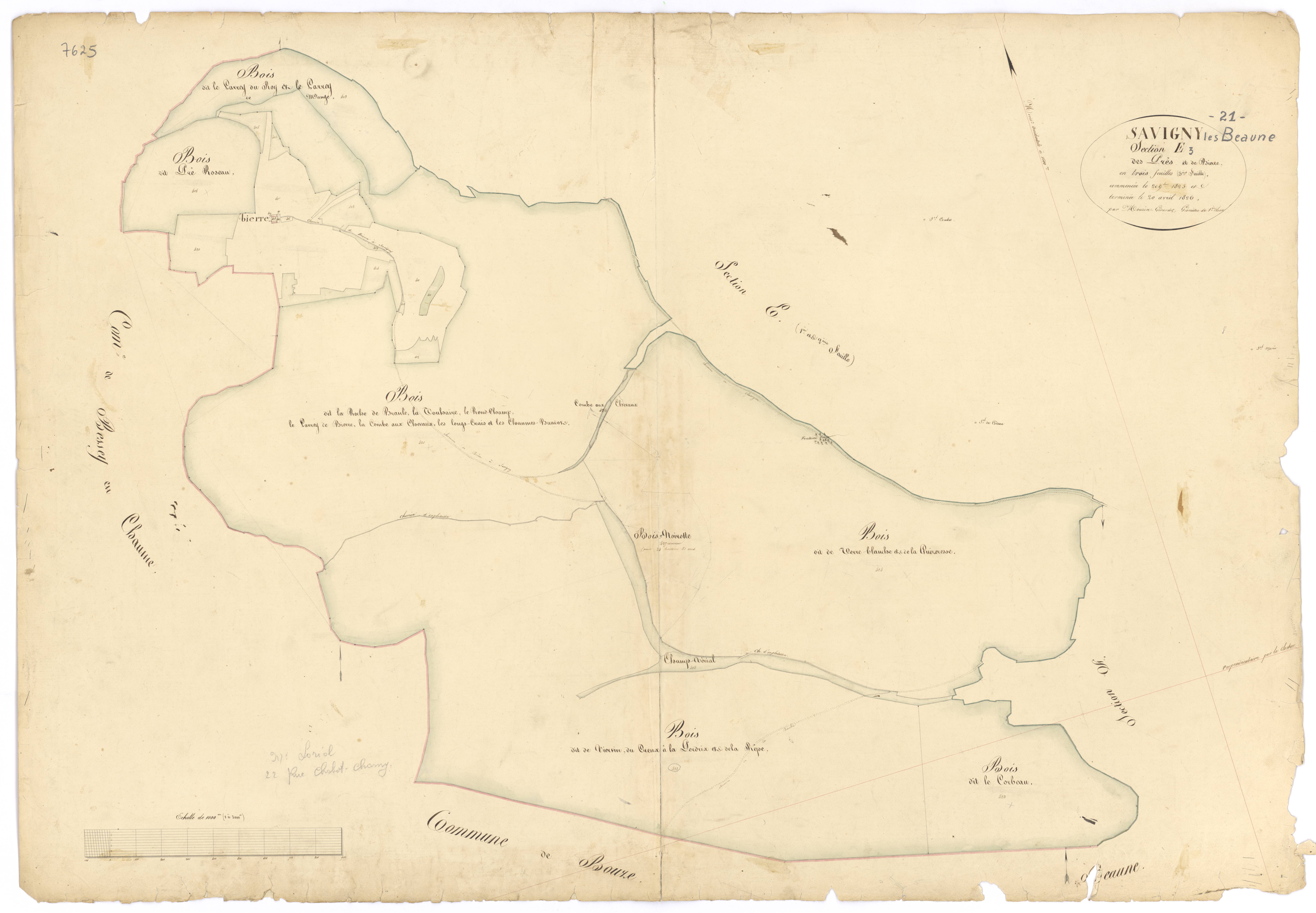 Savigny-lès-Beaune - Section E3 - 3 P PLAN 591/13