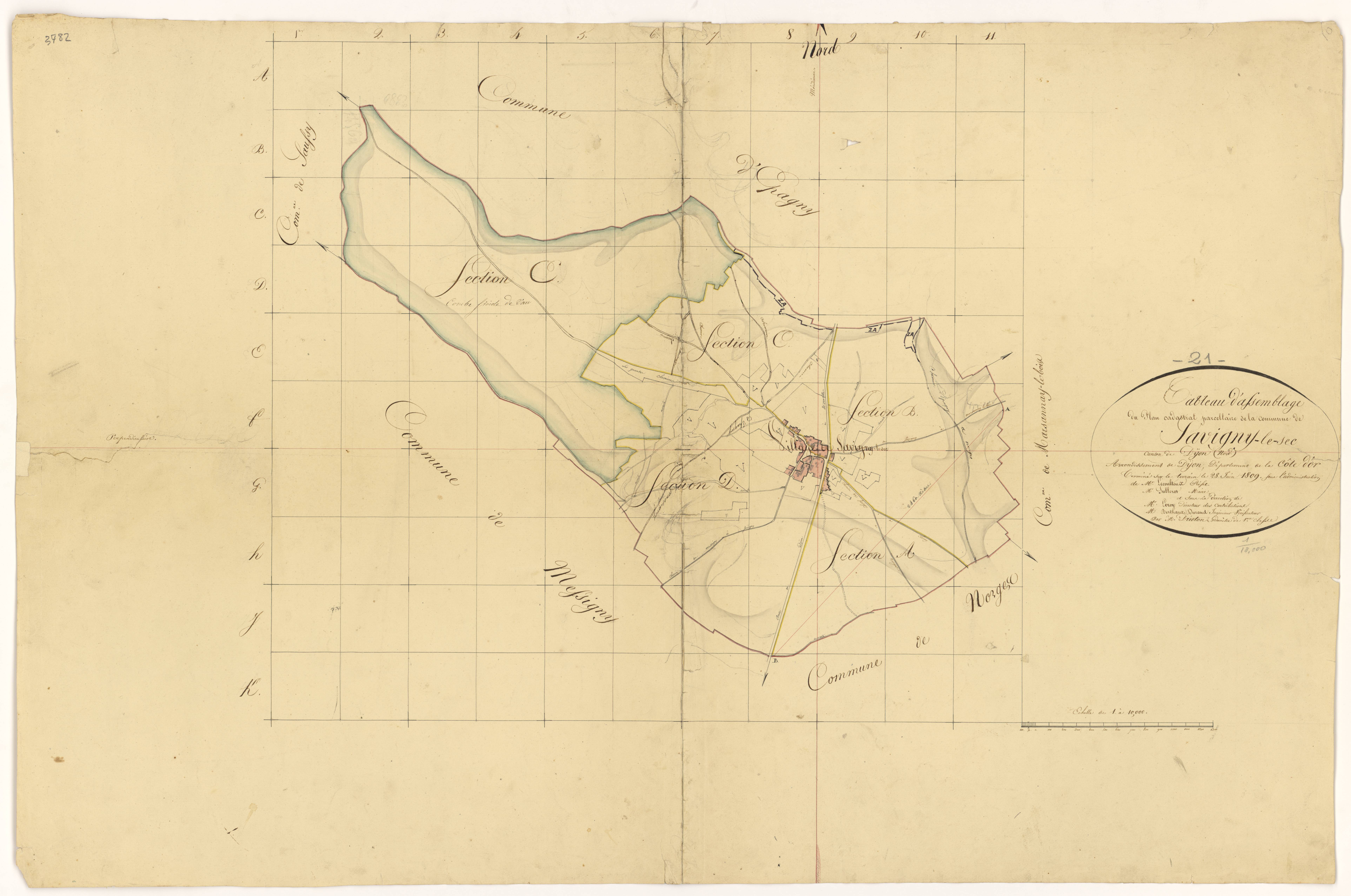 Savigny-le-Sec - Tableau d'assemblage - 3 P PLAN 590/2