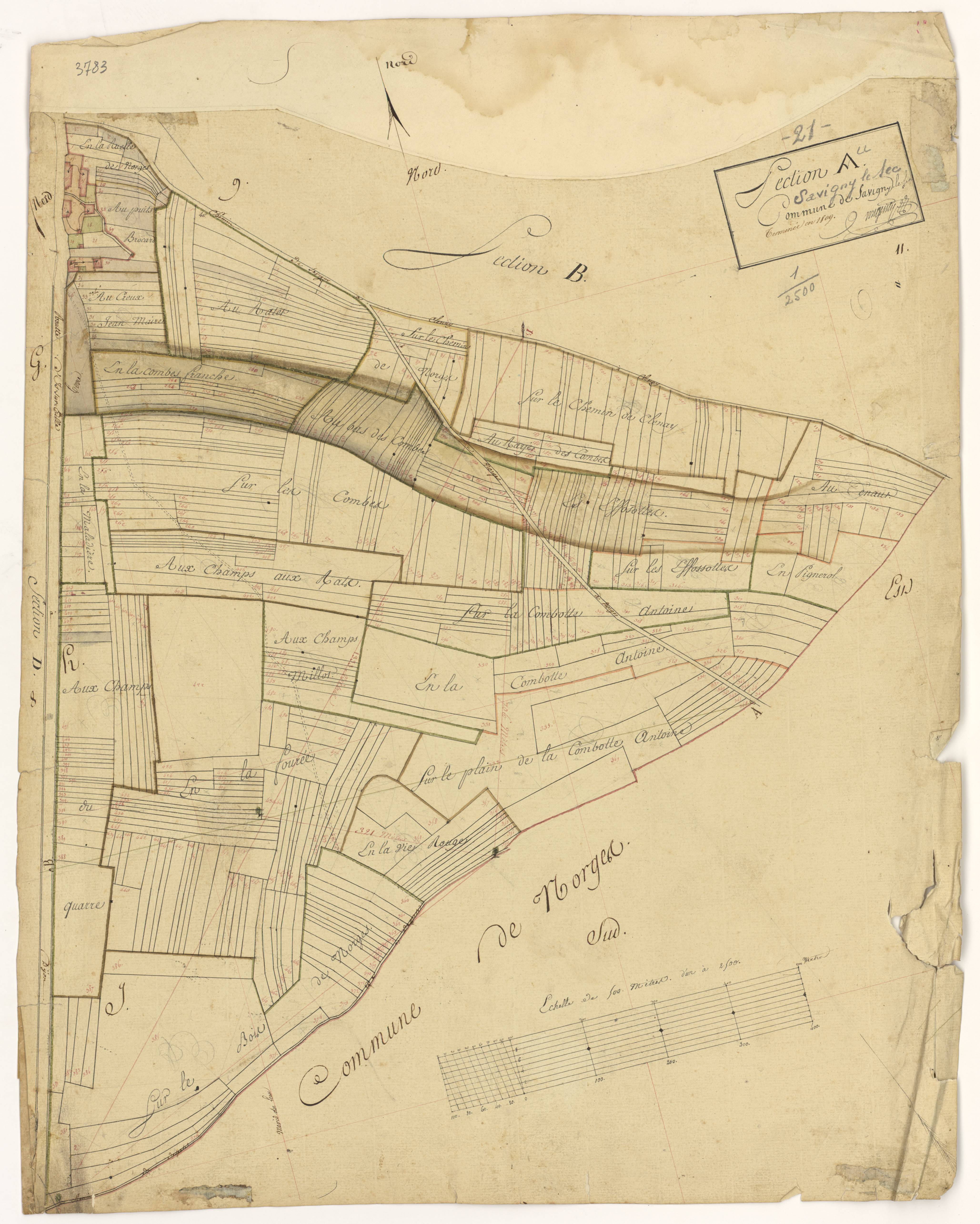Savigny-le-Sec - Section A - 3 P PLAN 590/3