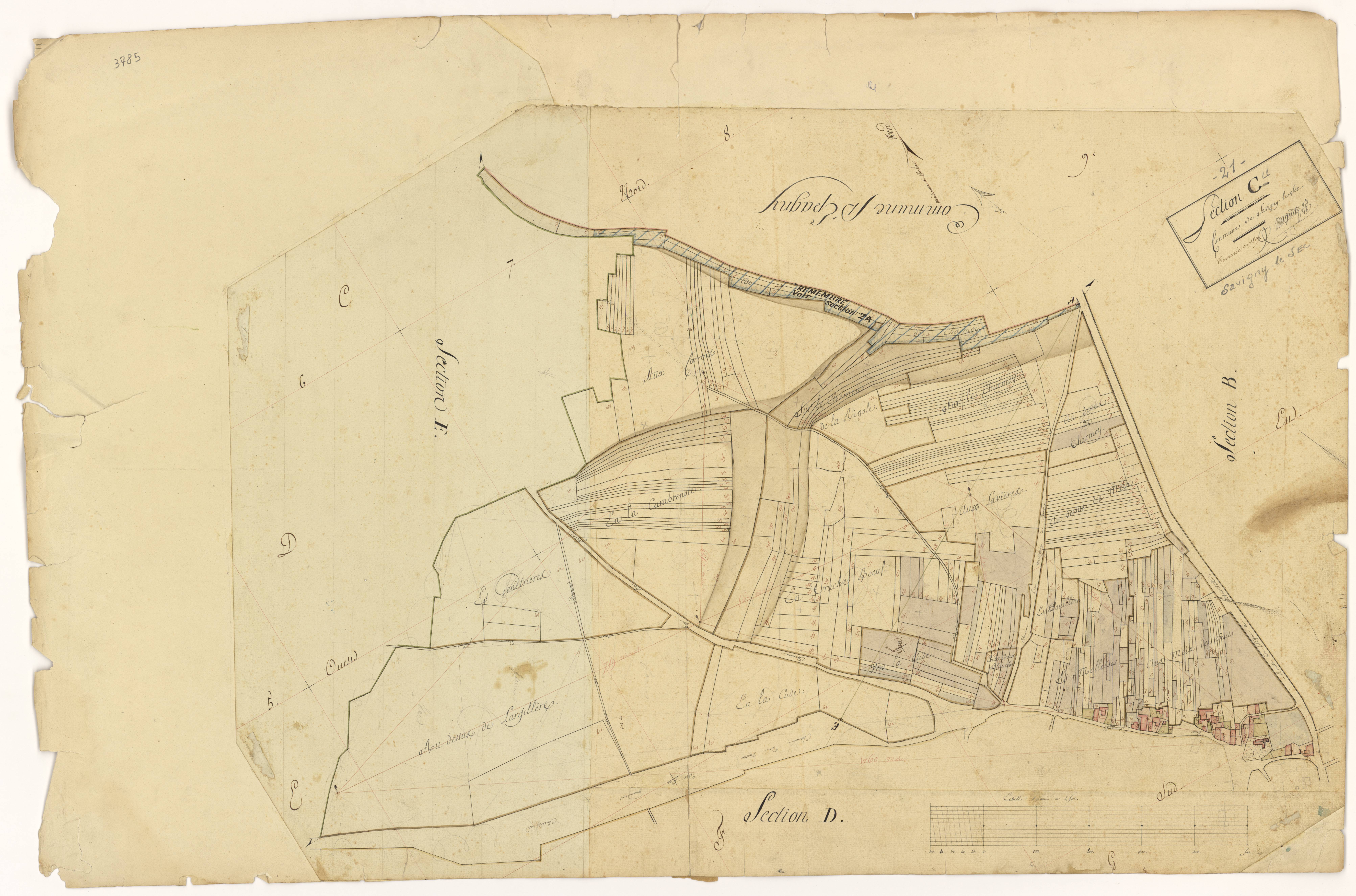Savigny-le-Sec - Section C - 3 P PLAN 590/5