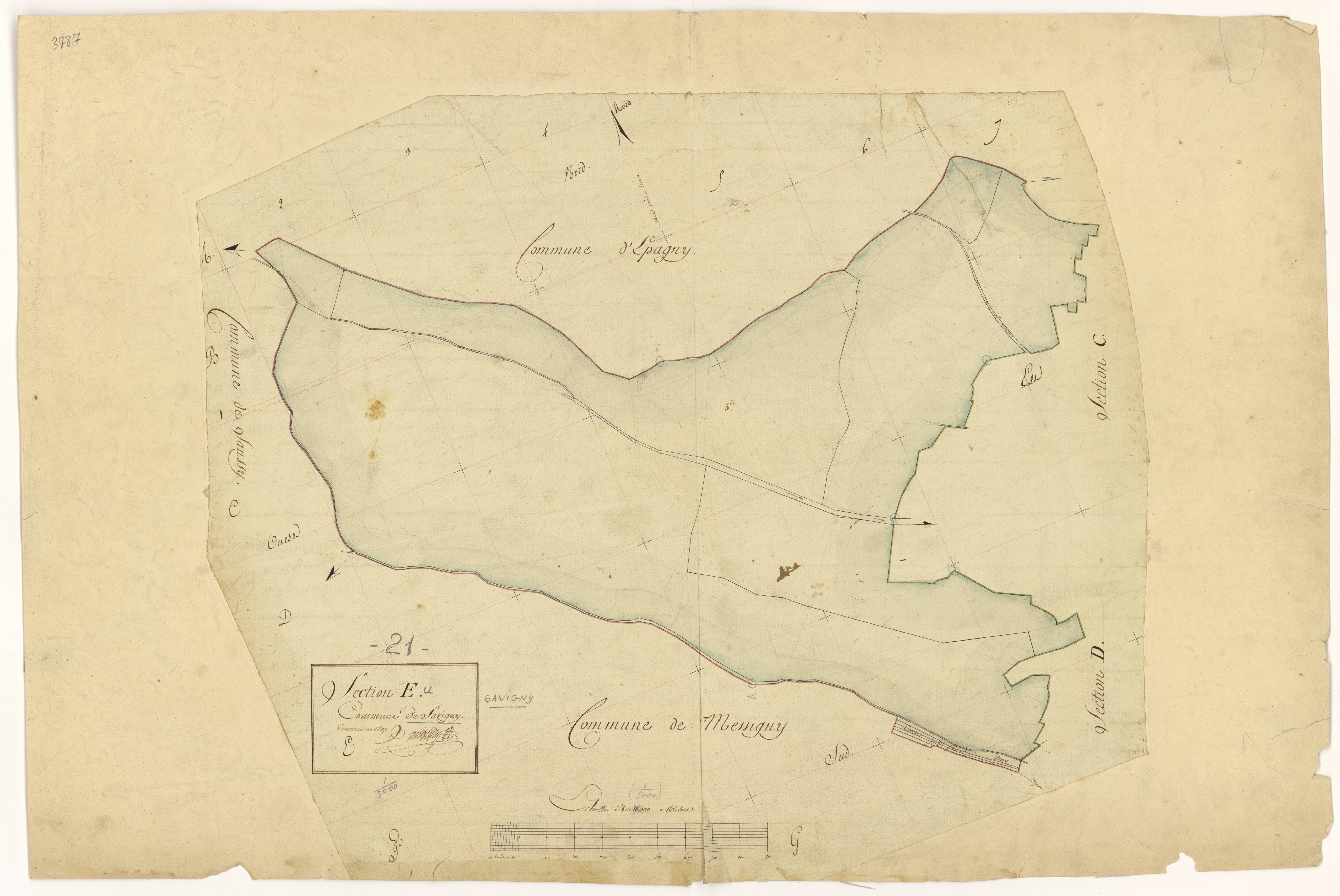 Savigny-le-Sec - Section E - 3 P PLAN 590/7
