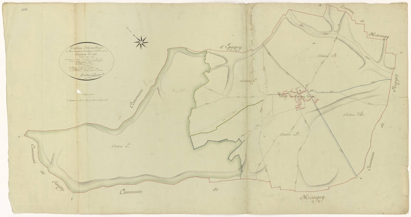 Savigny-le-Sec - Tableau d'assemblage - 3 P PLAN 590/1