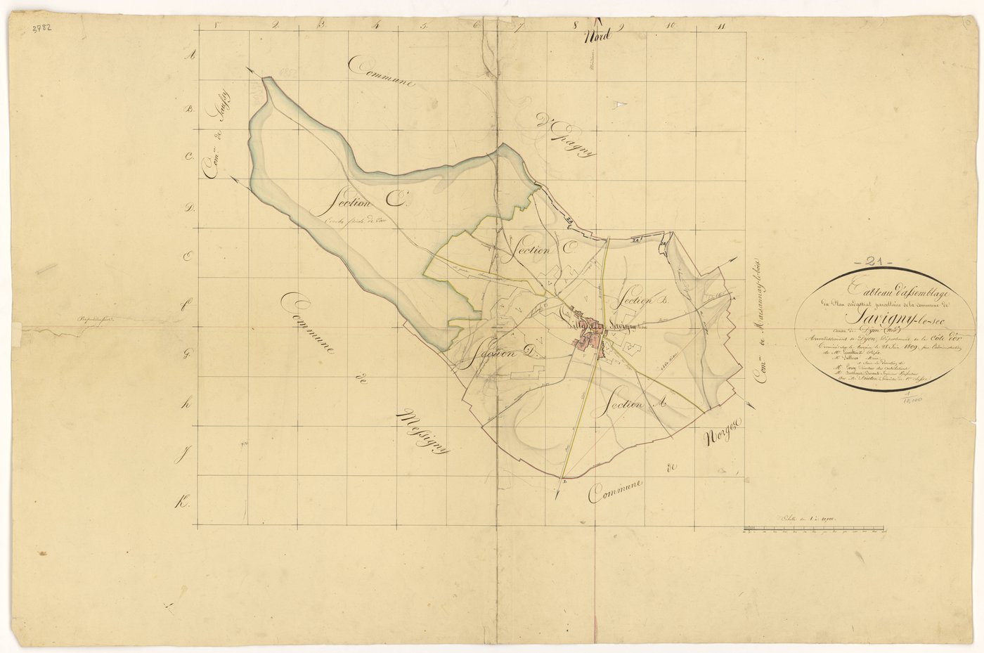 Savigny-le-Sec - Tableau d'assemblage - 3 P PLAN 590/2