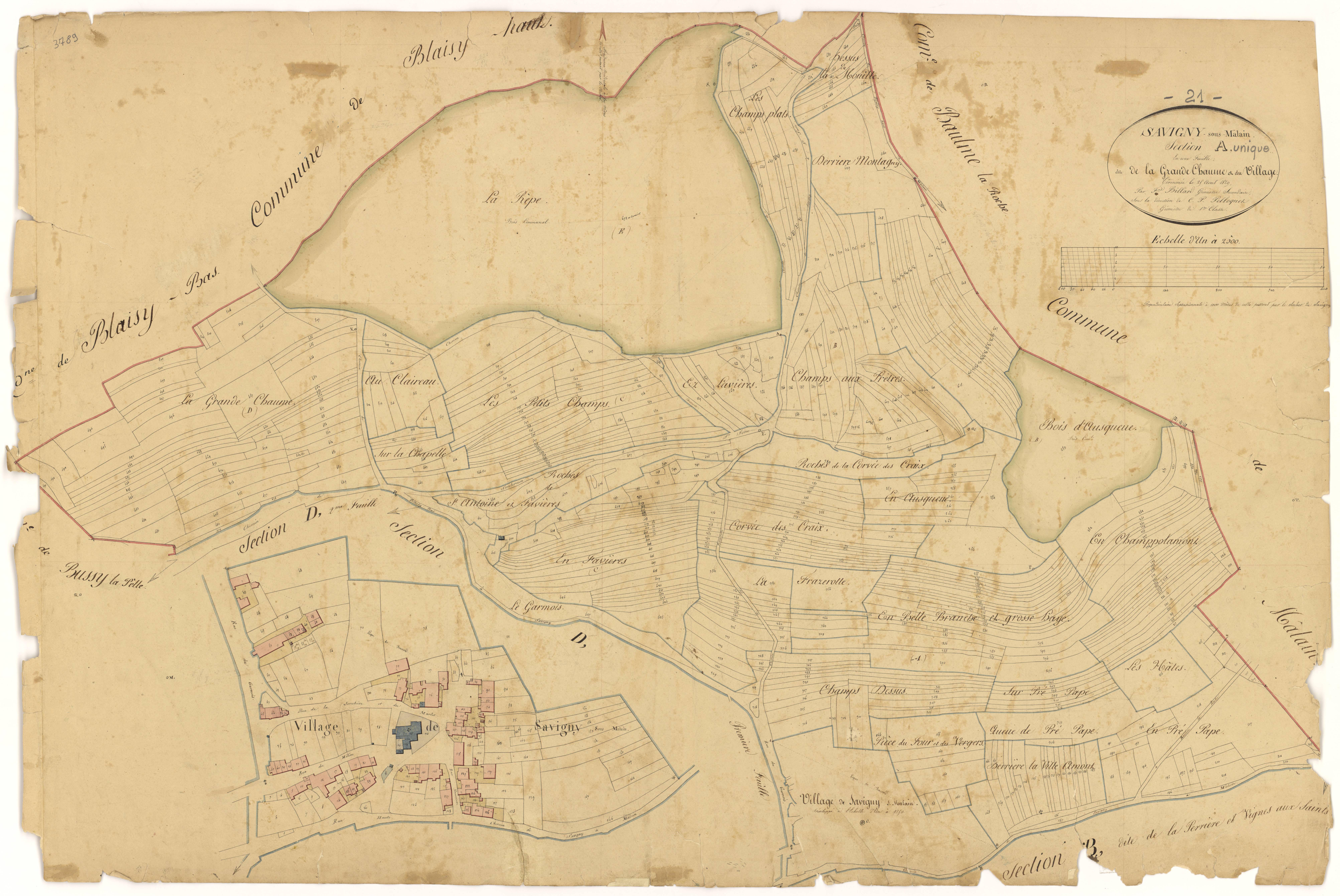 Savigny-sous-Mâlain - Section A - 3 P PLAN 592/2