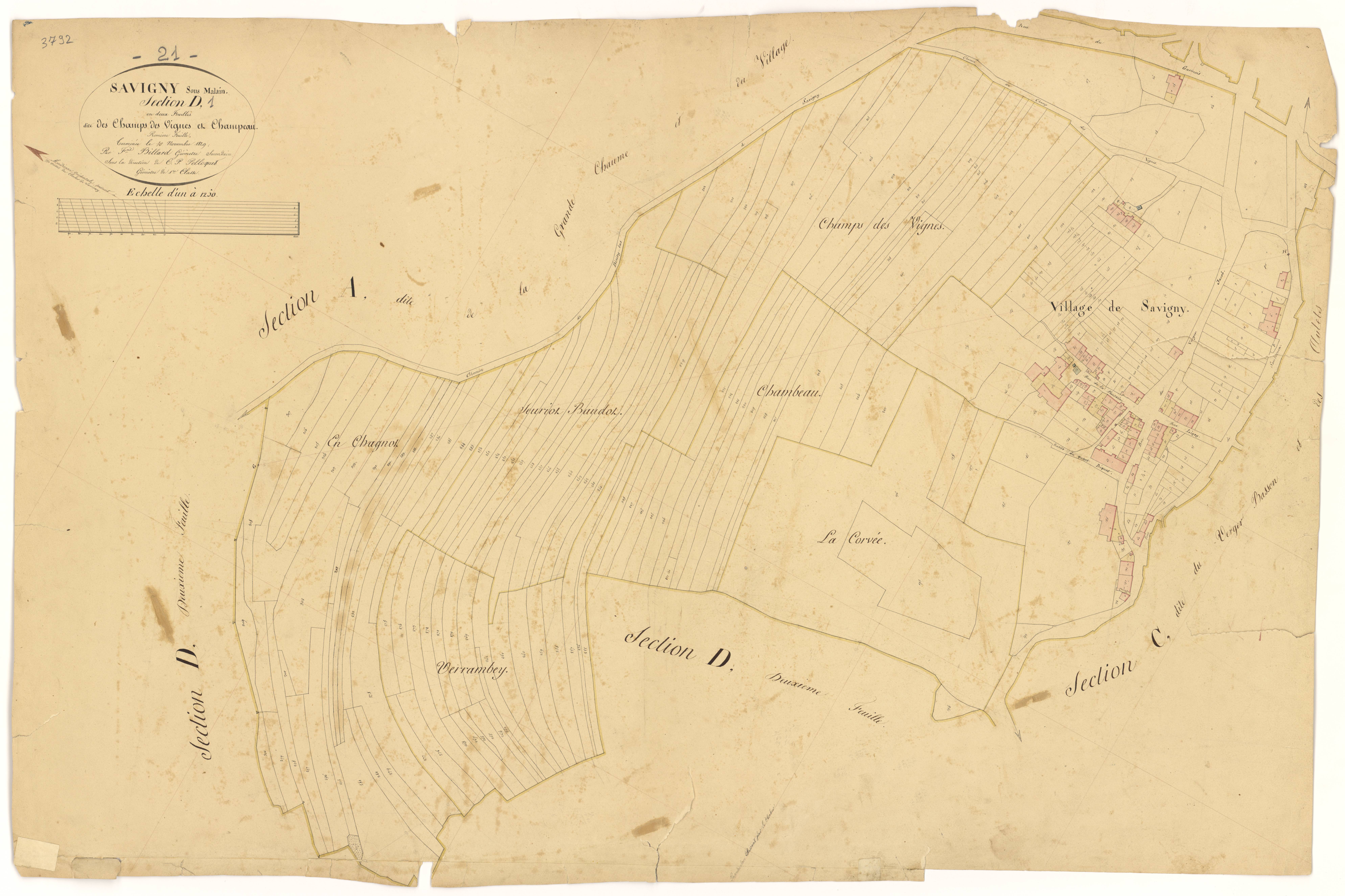 Savigny-sous-Mâlain - Section D1 - 3 P PLAN 592/5