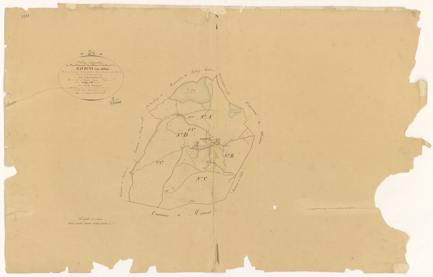 Savigny-sous-Mâlain - Tableau d'assemblage - 3 P PLAN 592/1