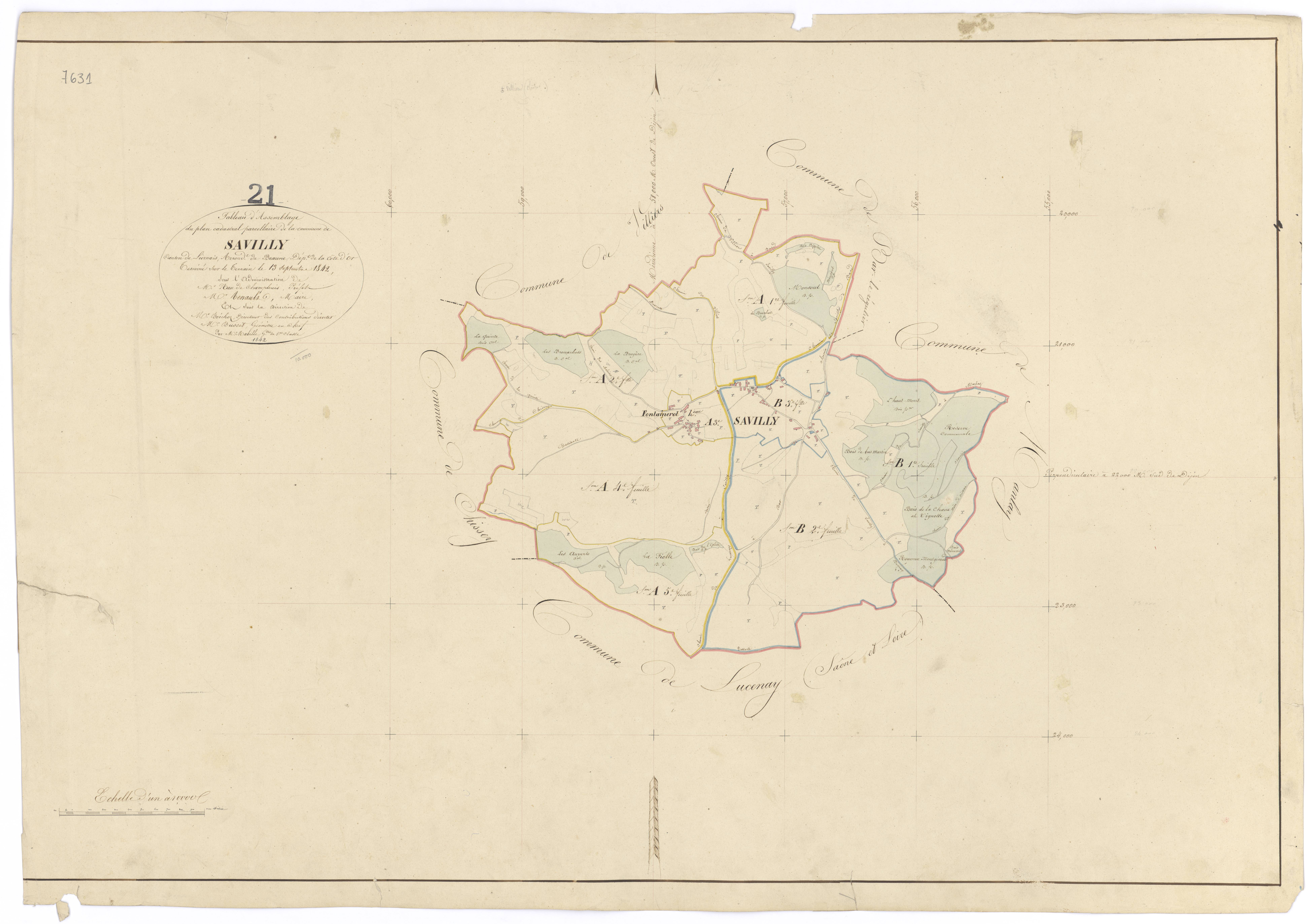 Savilly - Tableau d'assemblage - 3 P PLAN 593/1