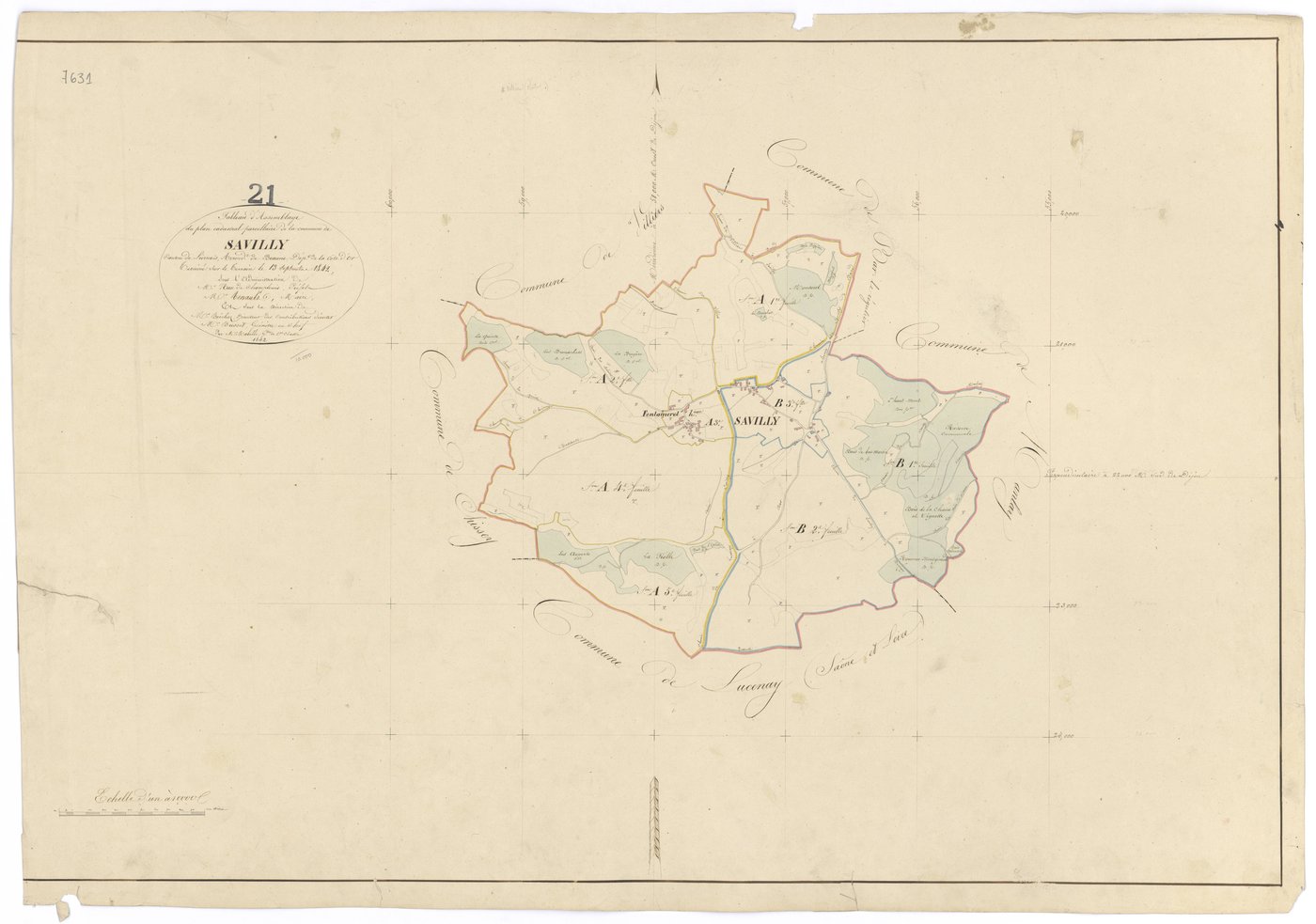 Savilly - Tableau d'assemblage - 3 P PLAN 593/1
