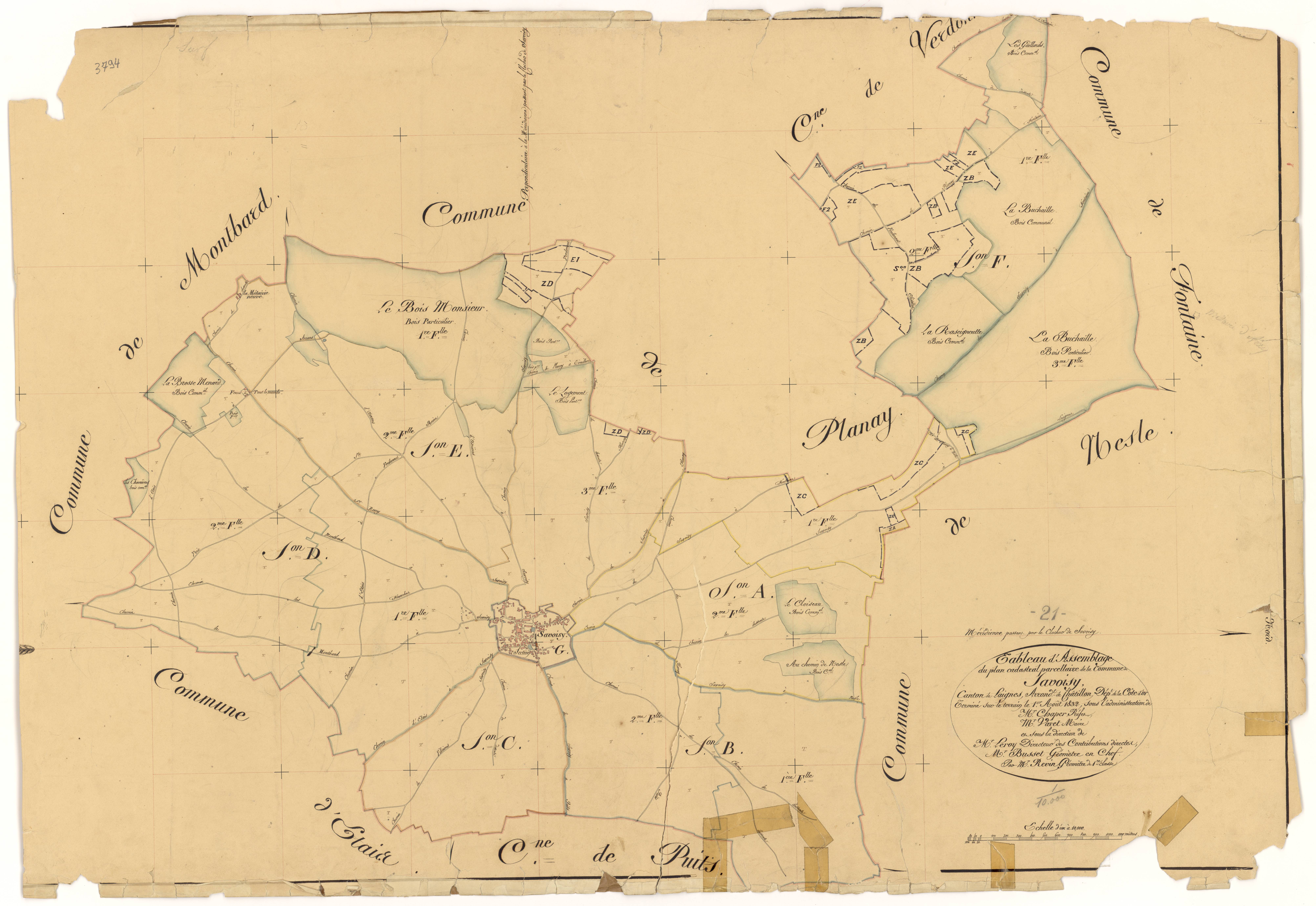 Savoisy - Tableau d'assemblage - 3 P PLAN 594/1