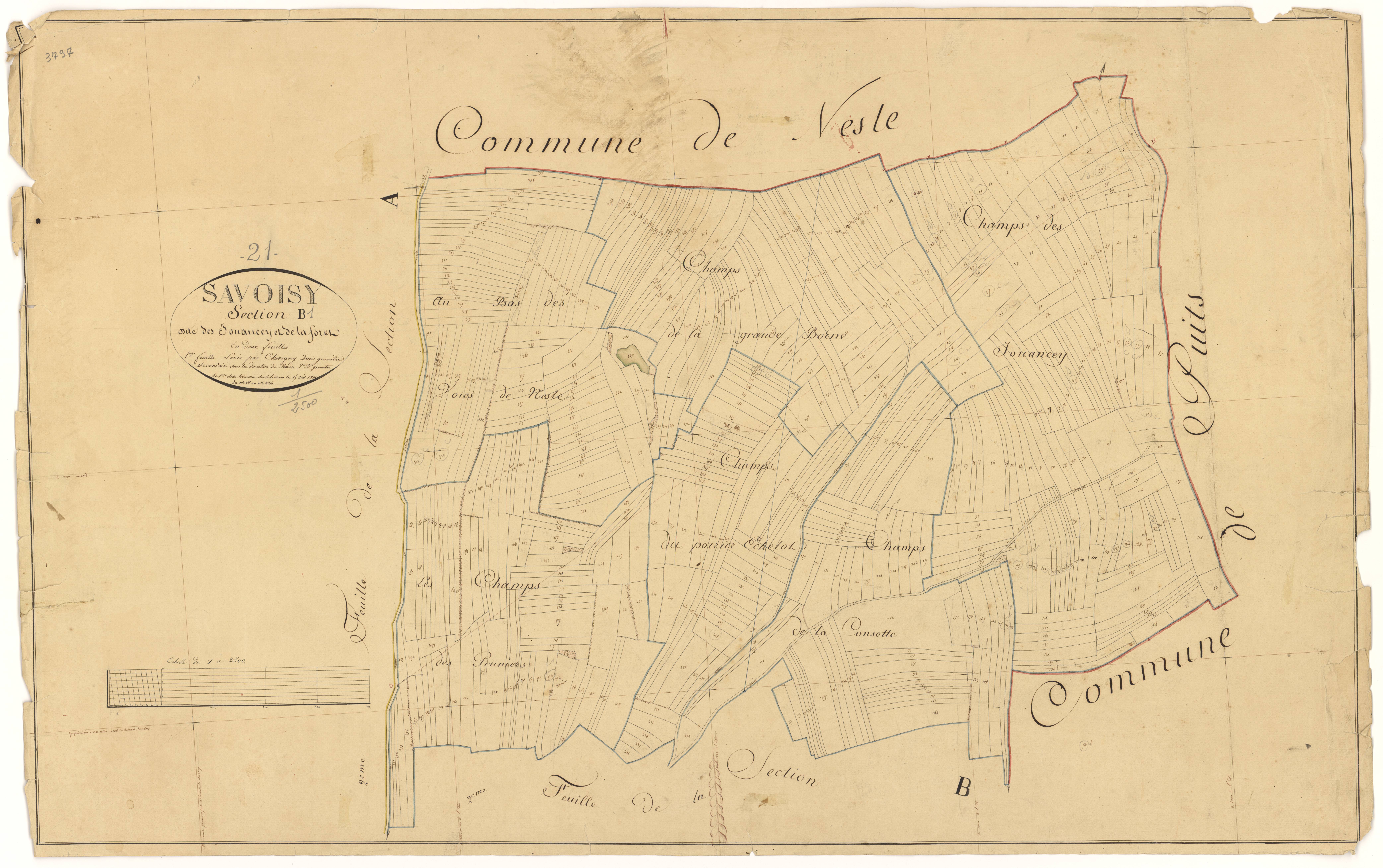 Savoisy - Section B1 - 3 P PLAN 594/4