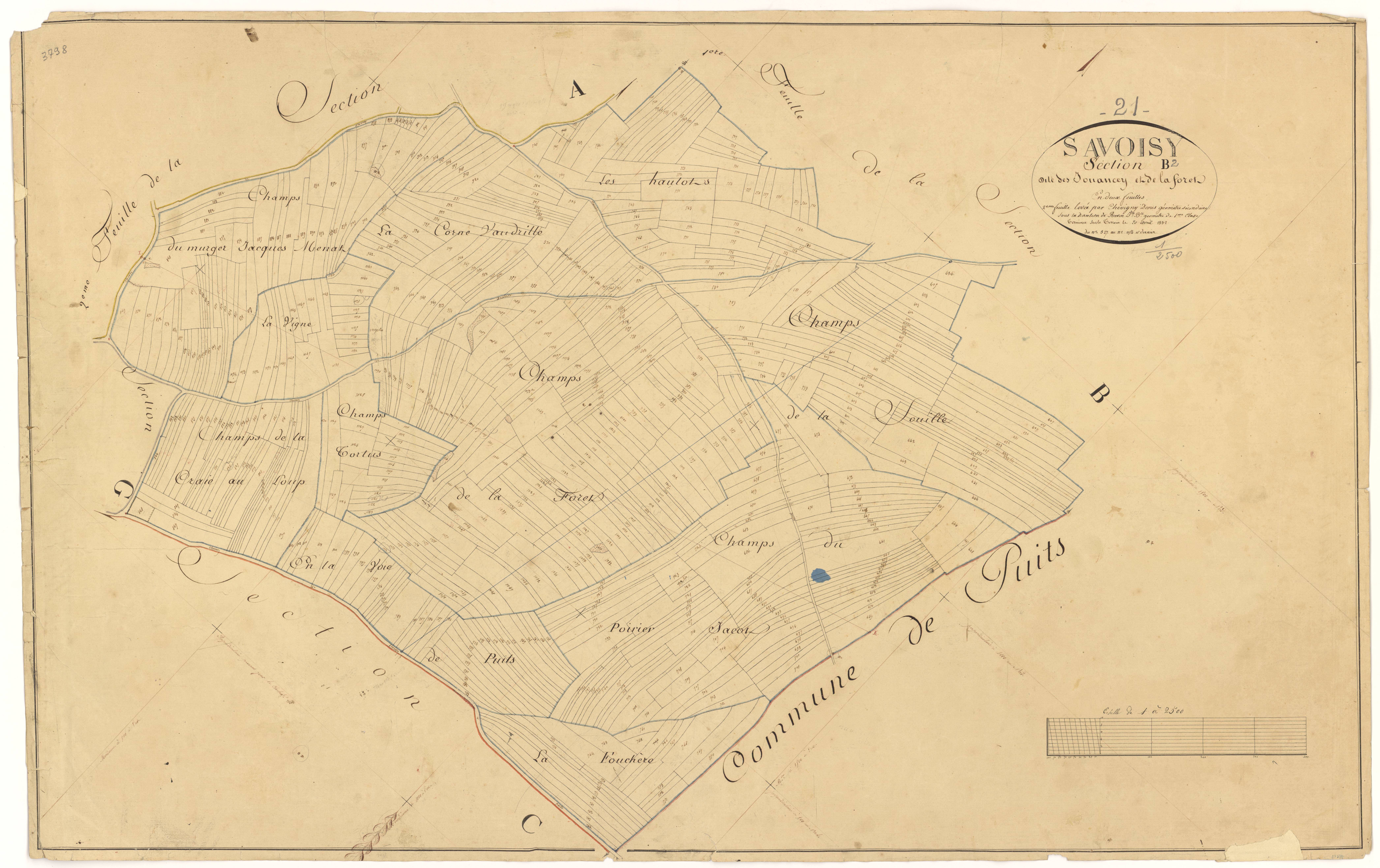 Savoisy - Section B2 - 3 P PLAN 594/5