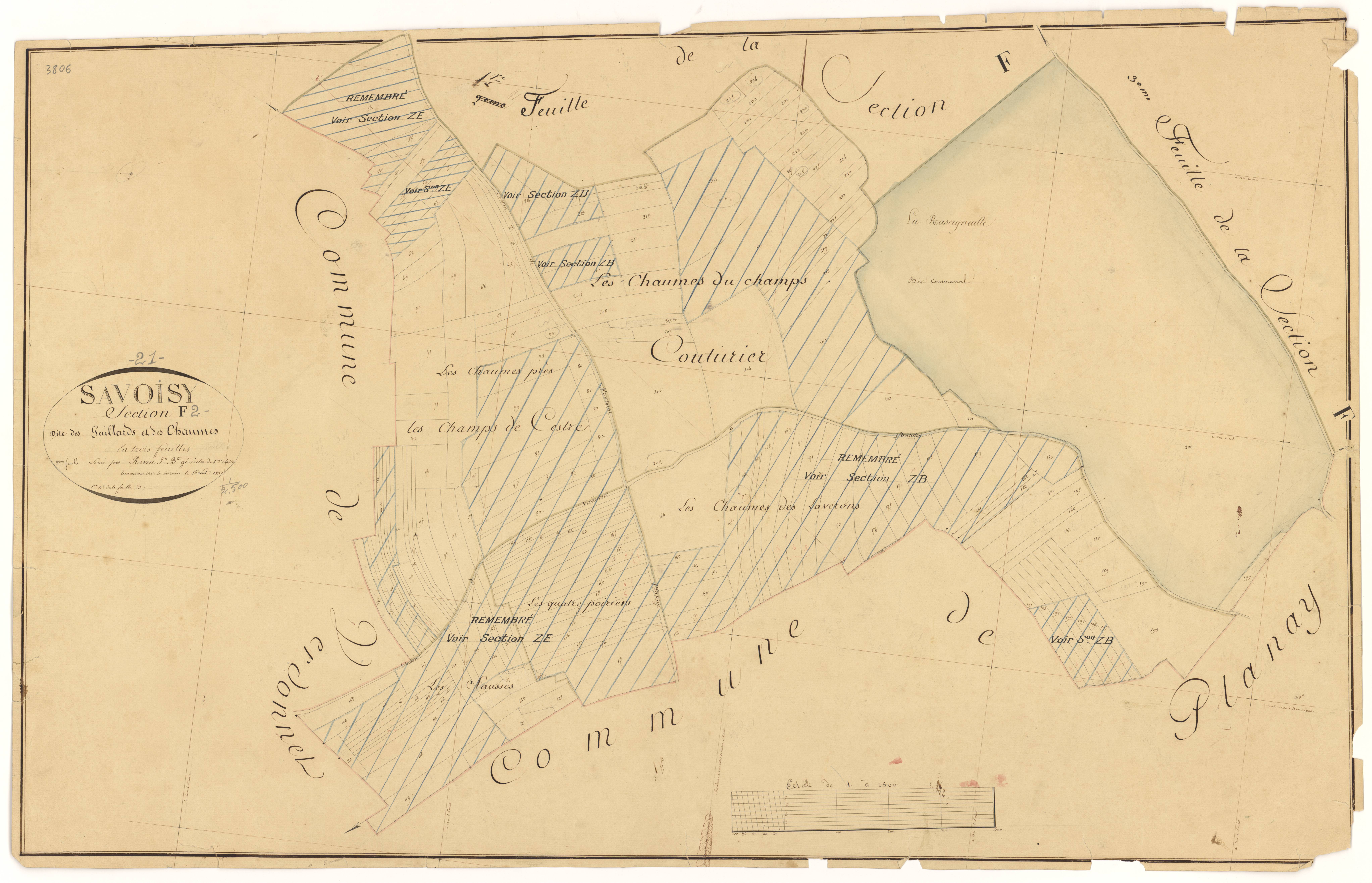 Savoisy - Section F2 - 3 P PLAN 594/13