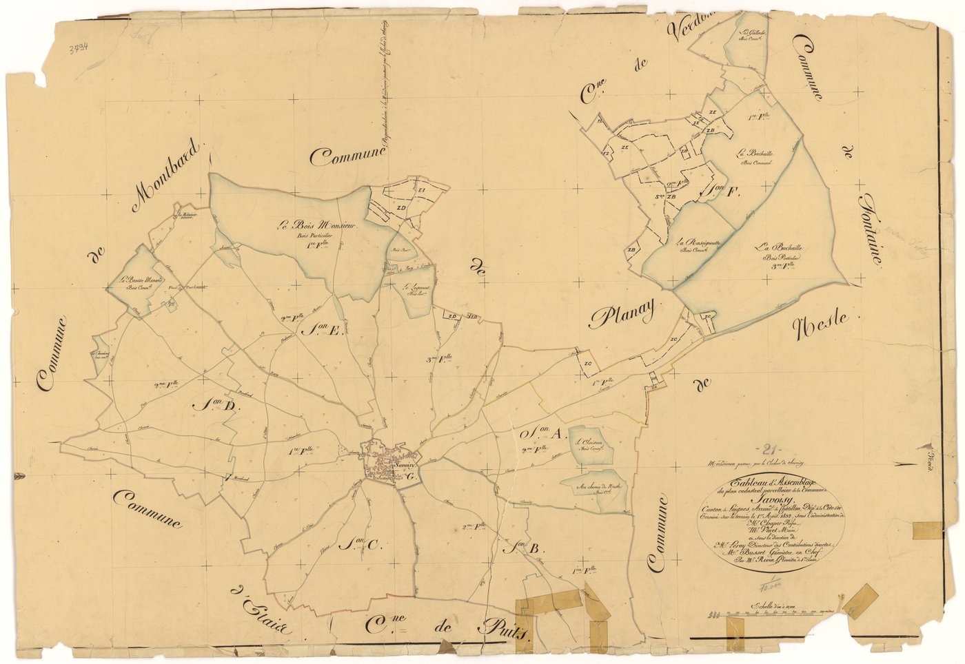 Savoisy - Tableau d'assemblage - 3 P PLAN 594/1