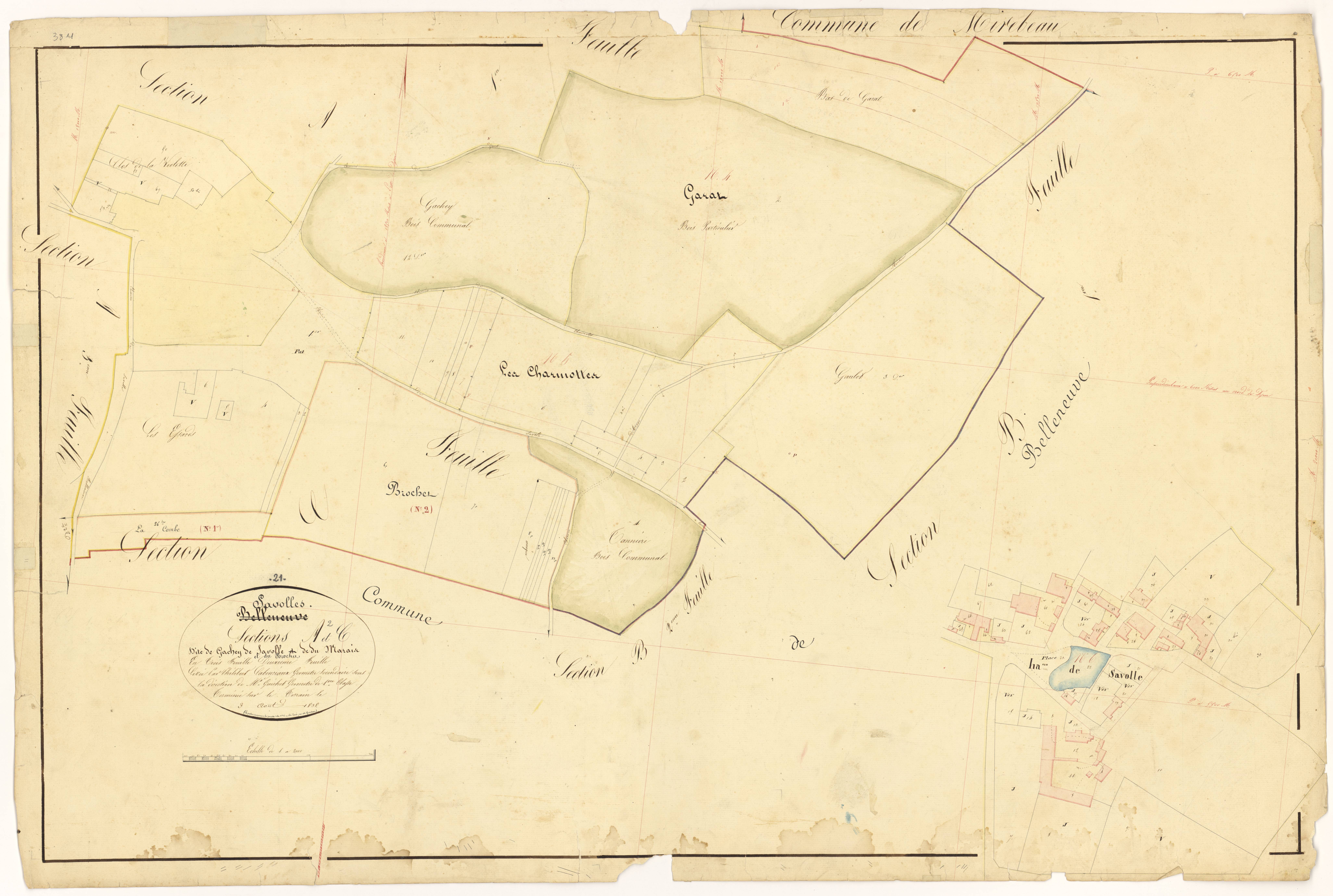 Savolles - Sections A2 et C - 3 P PLAN 595/3