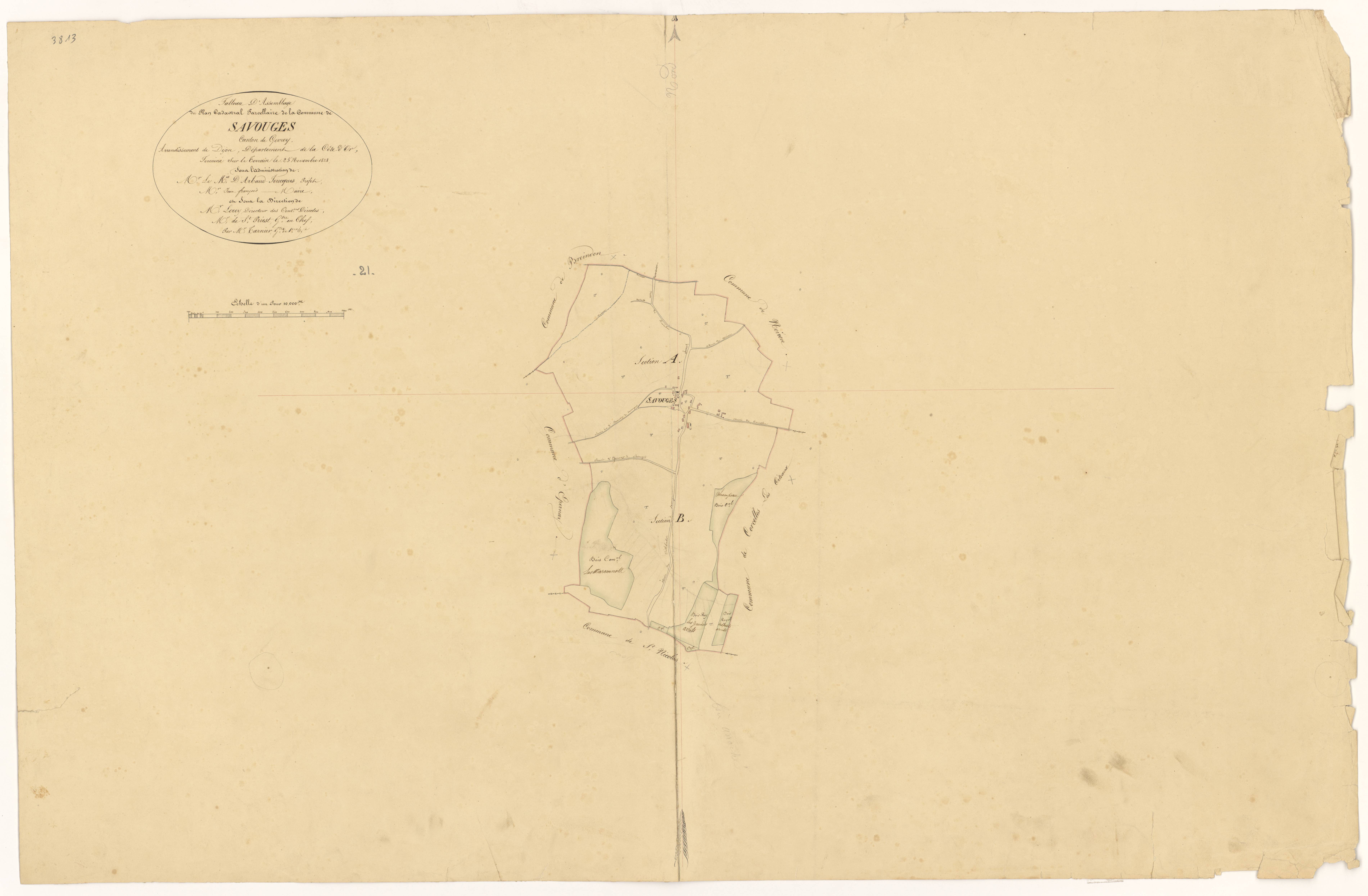 Savouges - Tableau d'assemblage - 3 P PLAN 596/1