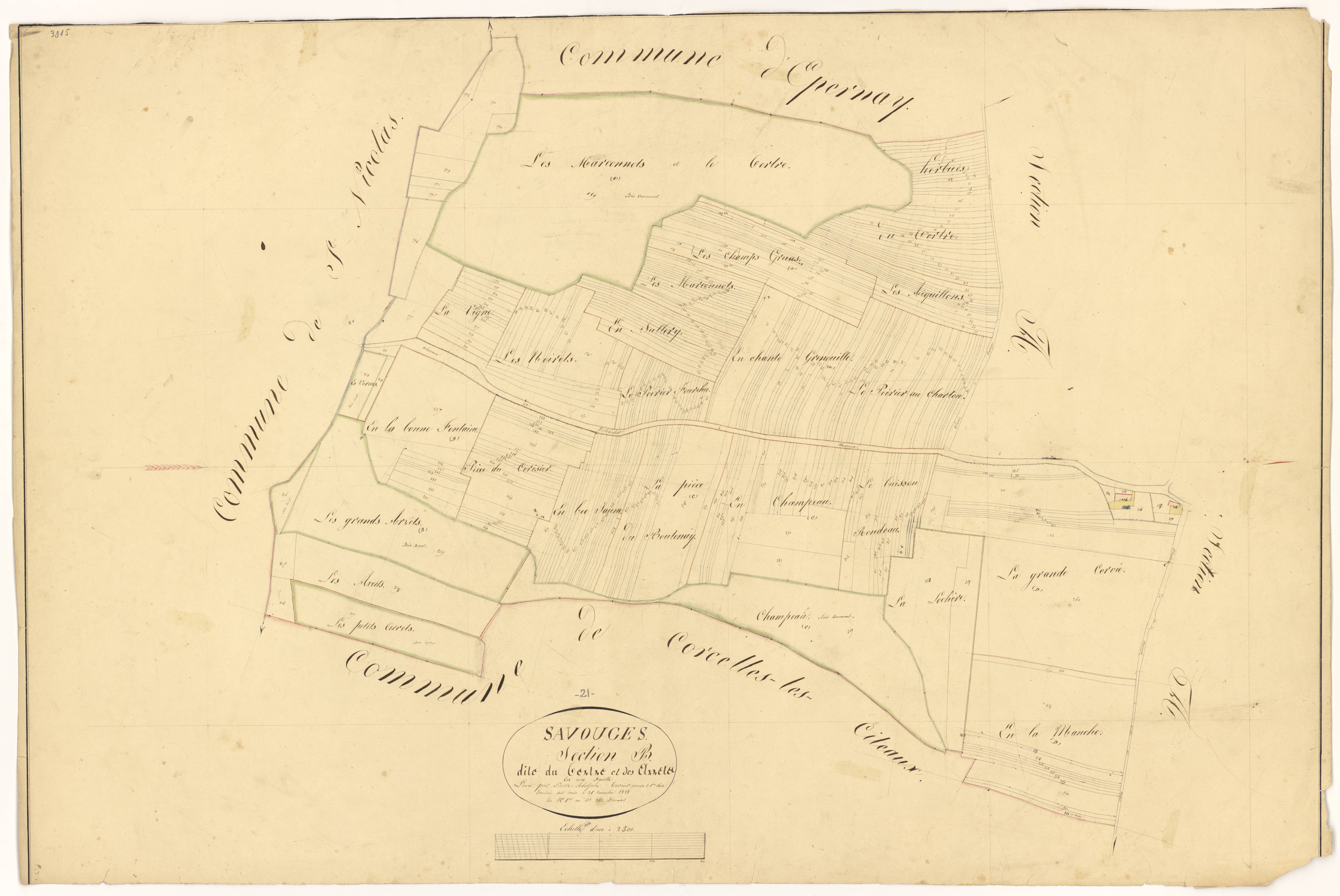 Savouges - Section B - 3 P PLAN 596/3
