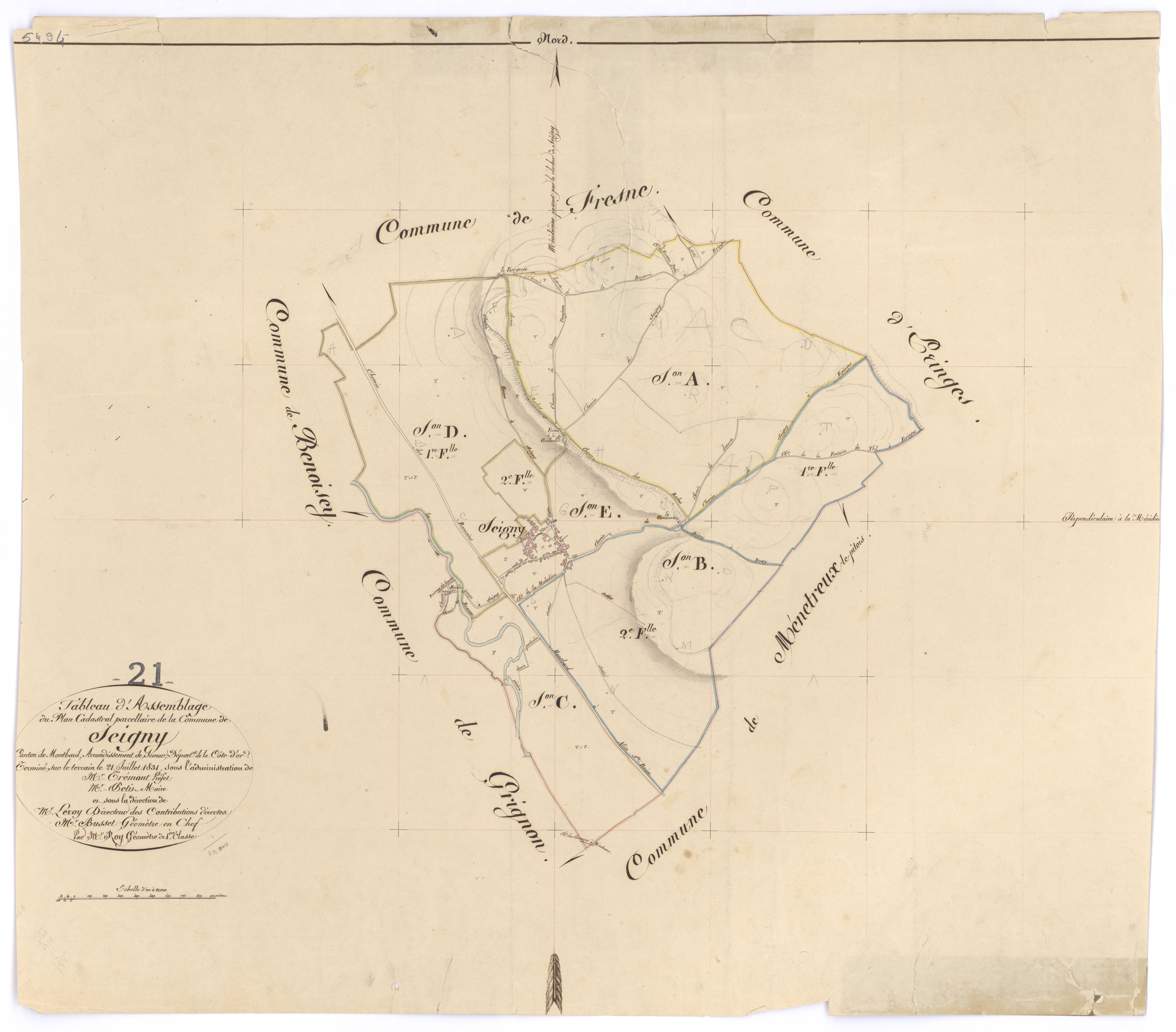 Seigny - Tableau d'assemblage - 3 P PLAN 598/1