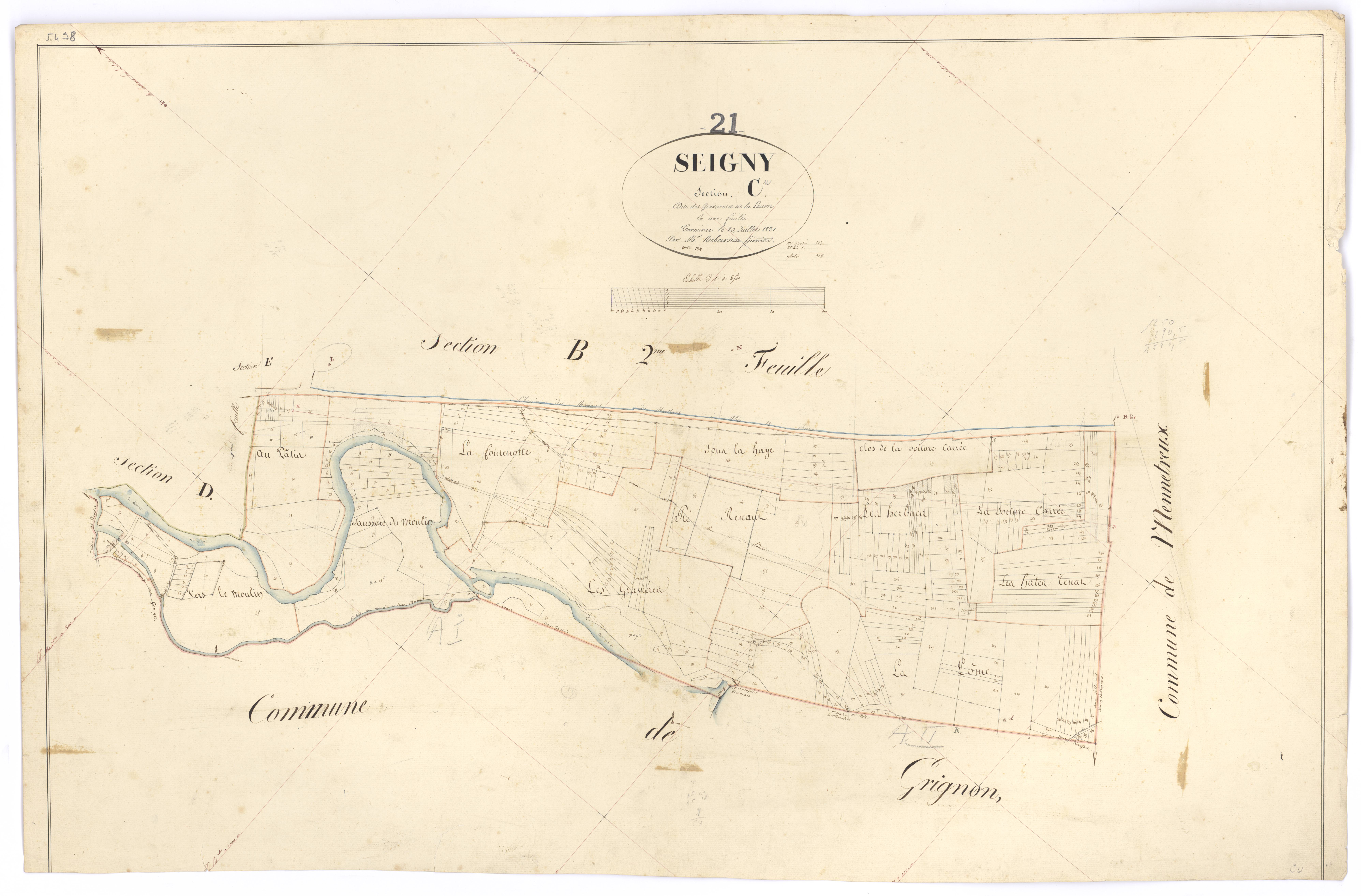 Seigny - Section C - 3 P PLAN 598/5