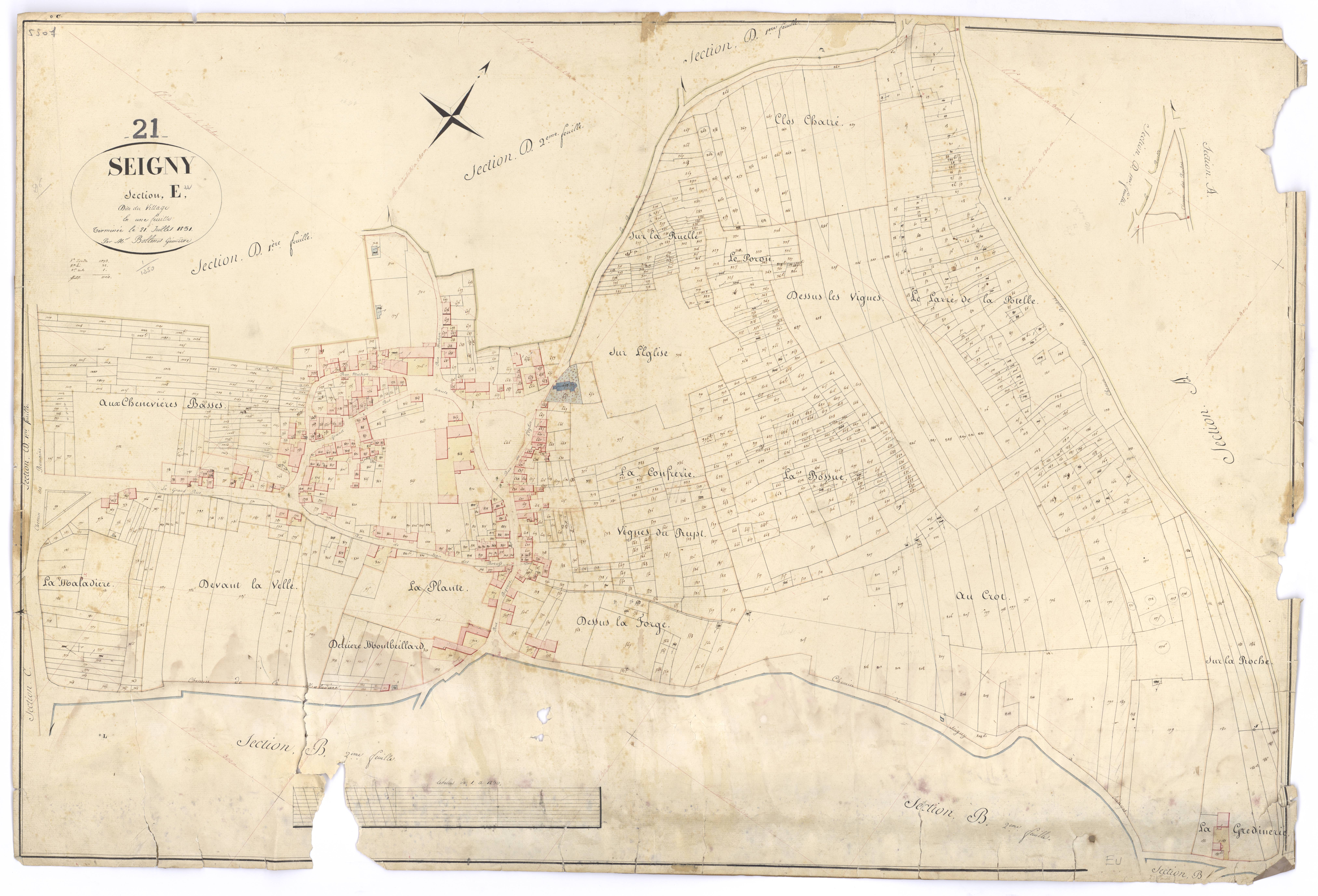 Seigny - Section E - 3 P PLAN 598/8