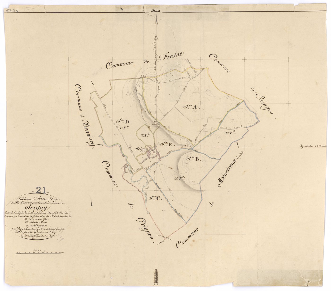Seigny - Tableau d'assemblage - 3 P PLAN 598/1
