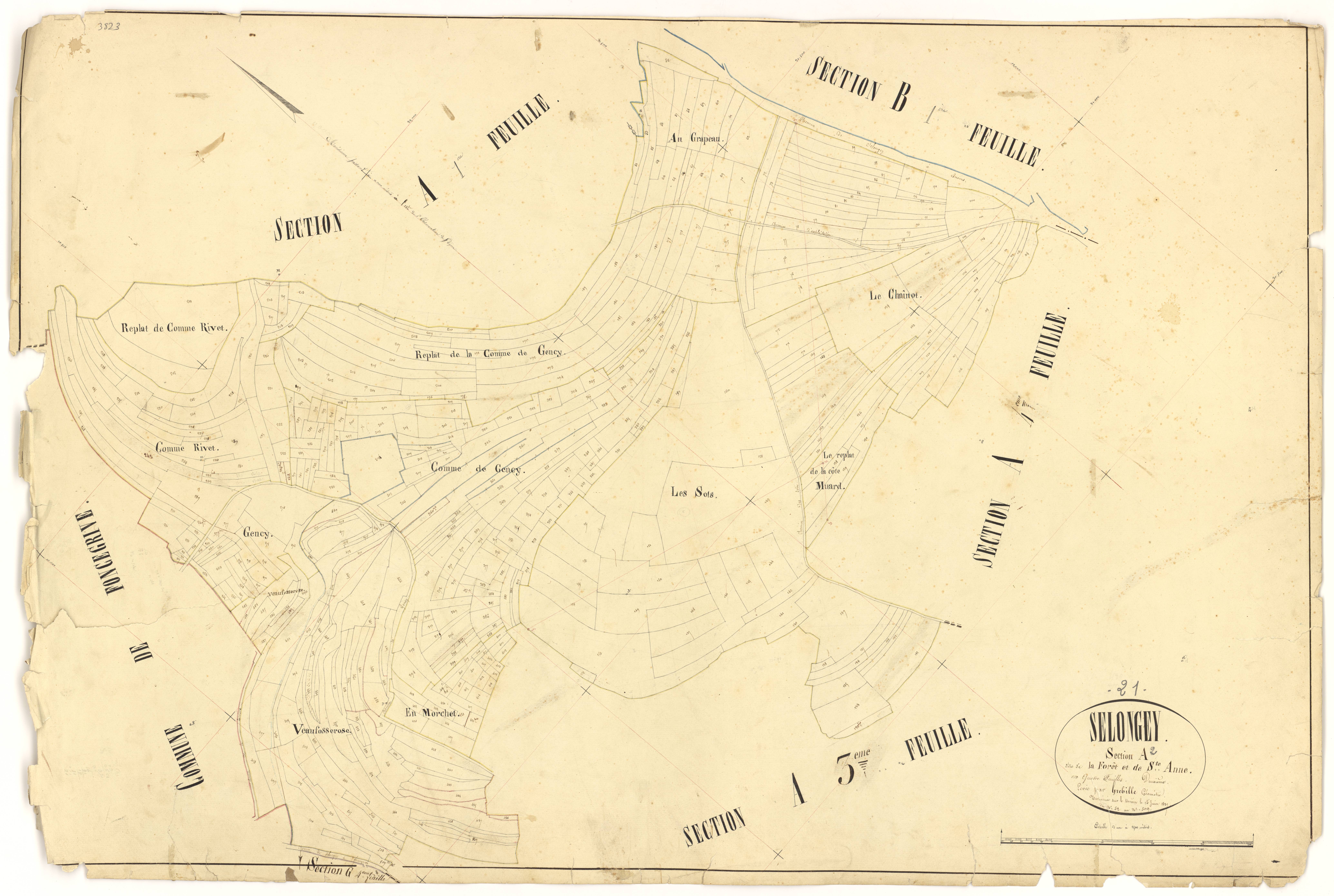 Selongey - Section A2 - 3 P PLAN 599/3