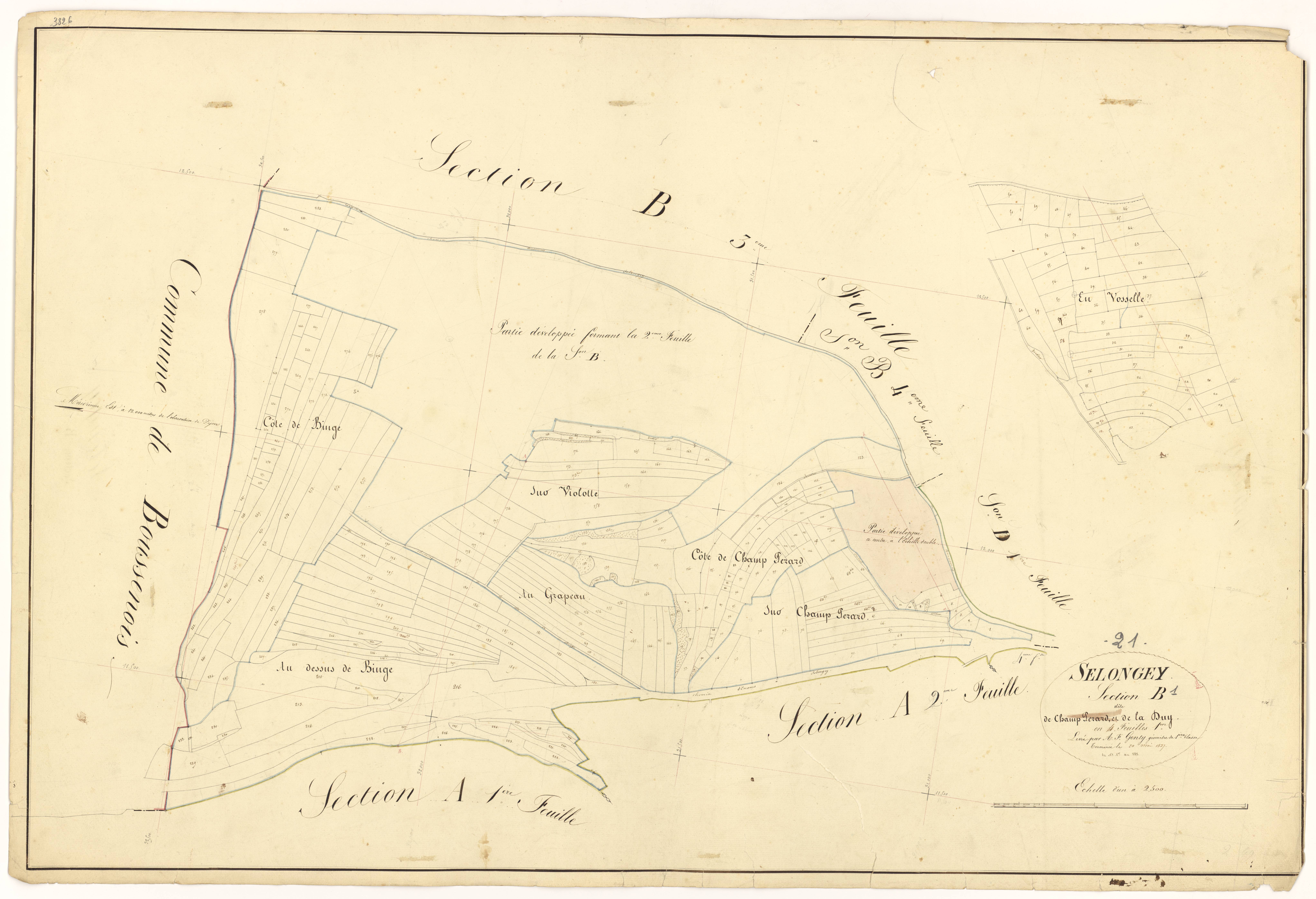Selongey - Section B1 - 3 P PLAN 599/6