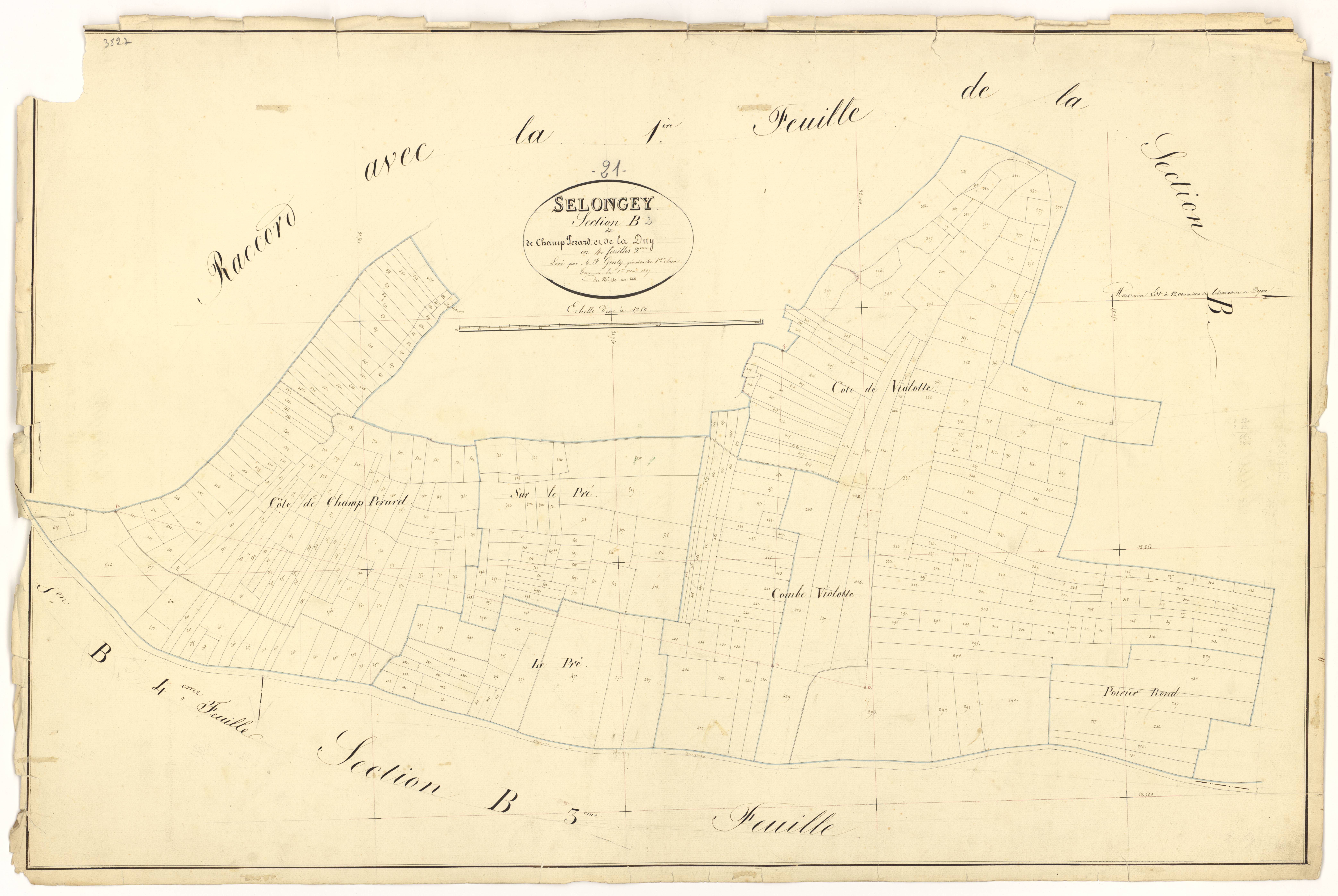 Selongey - Section B2 - 3 P PLAN 599/7