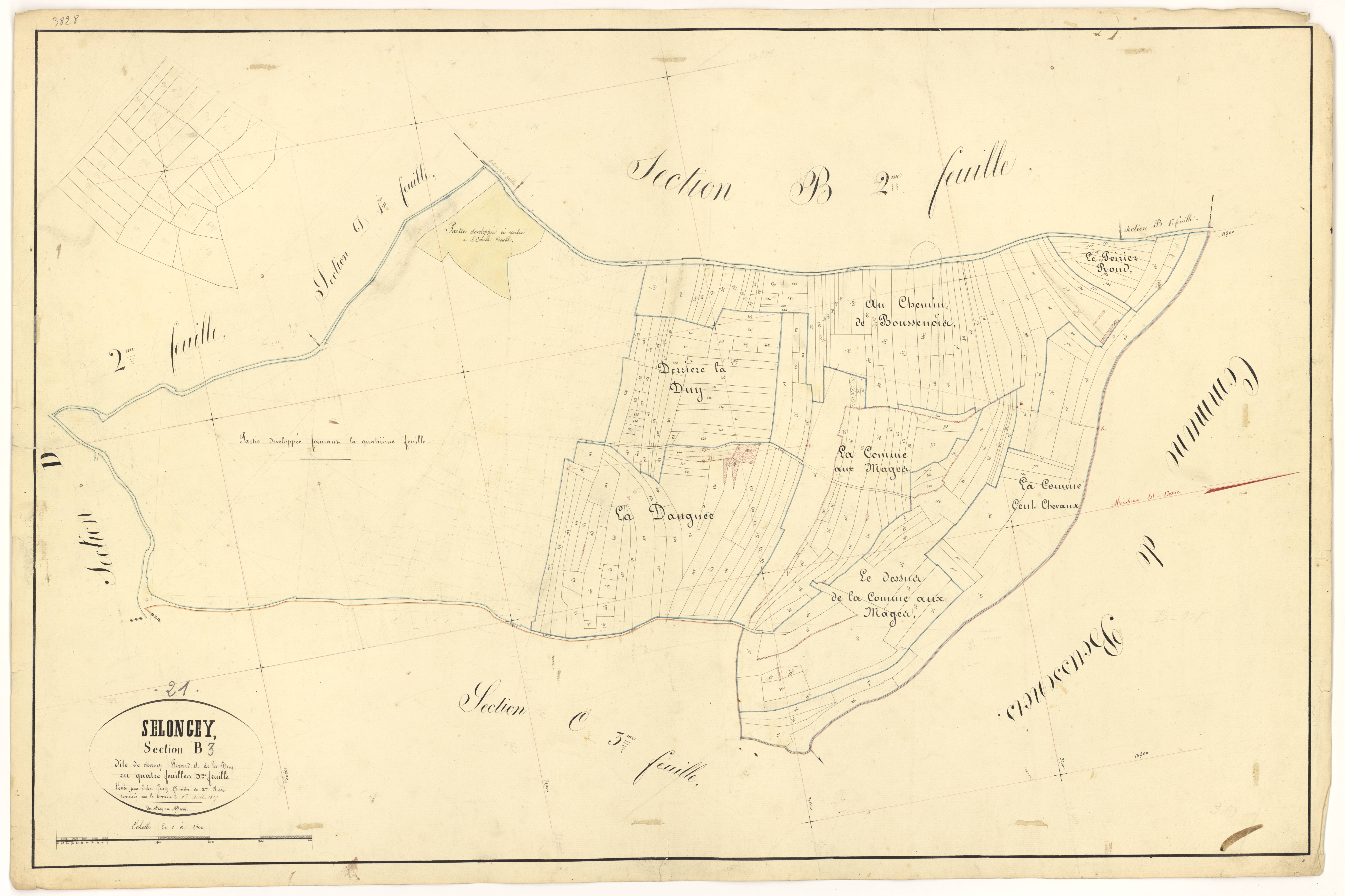 Selongey - Section B3 - 3 P PLAN 599/8