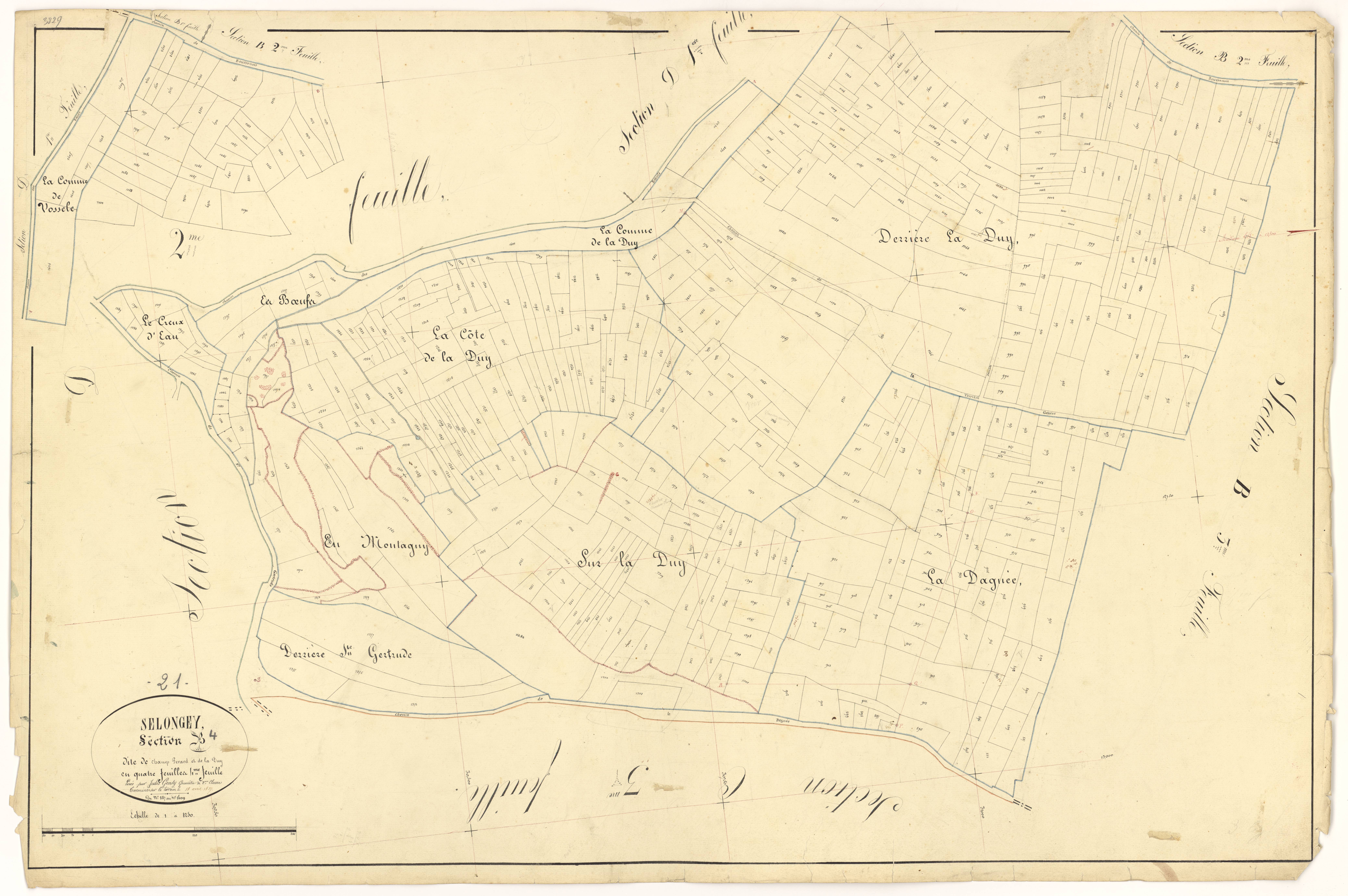 Selongey - Section B4 - 3 P PLAN 599/9