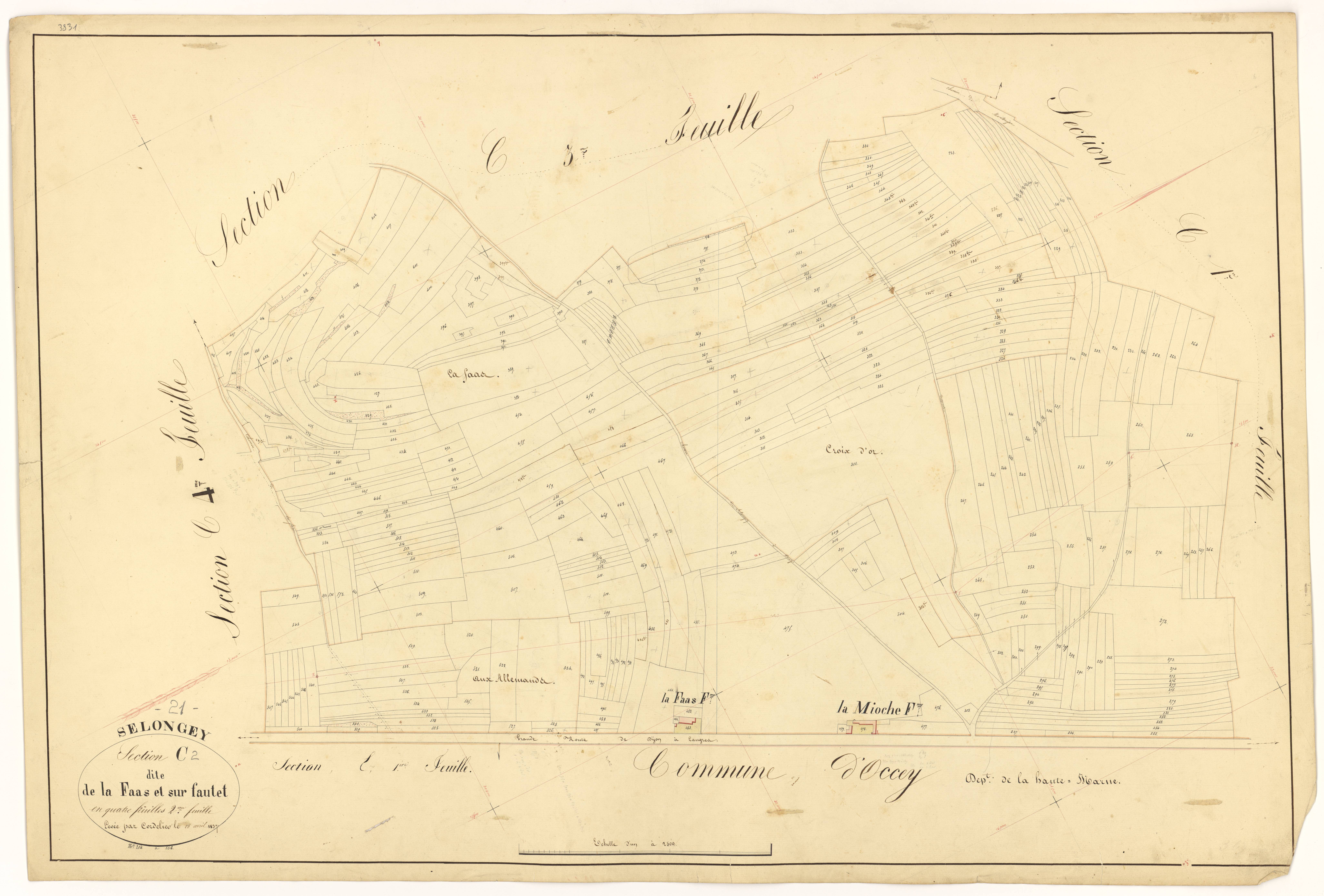 Selongey - Section C2 - 3 P PLAN 599/11