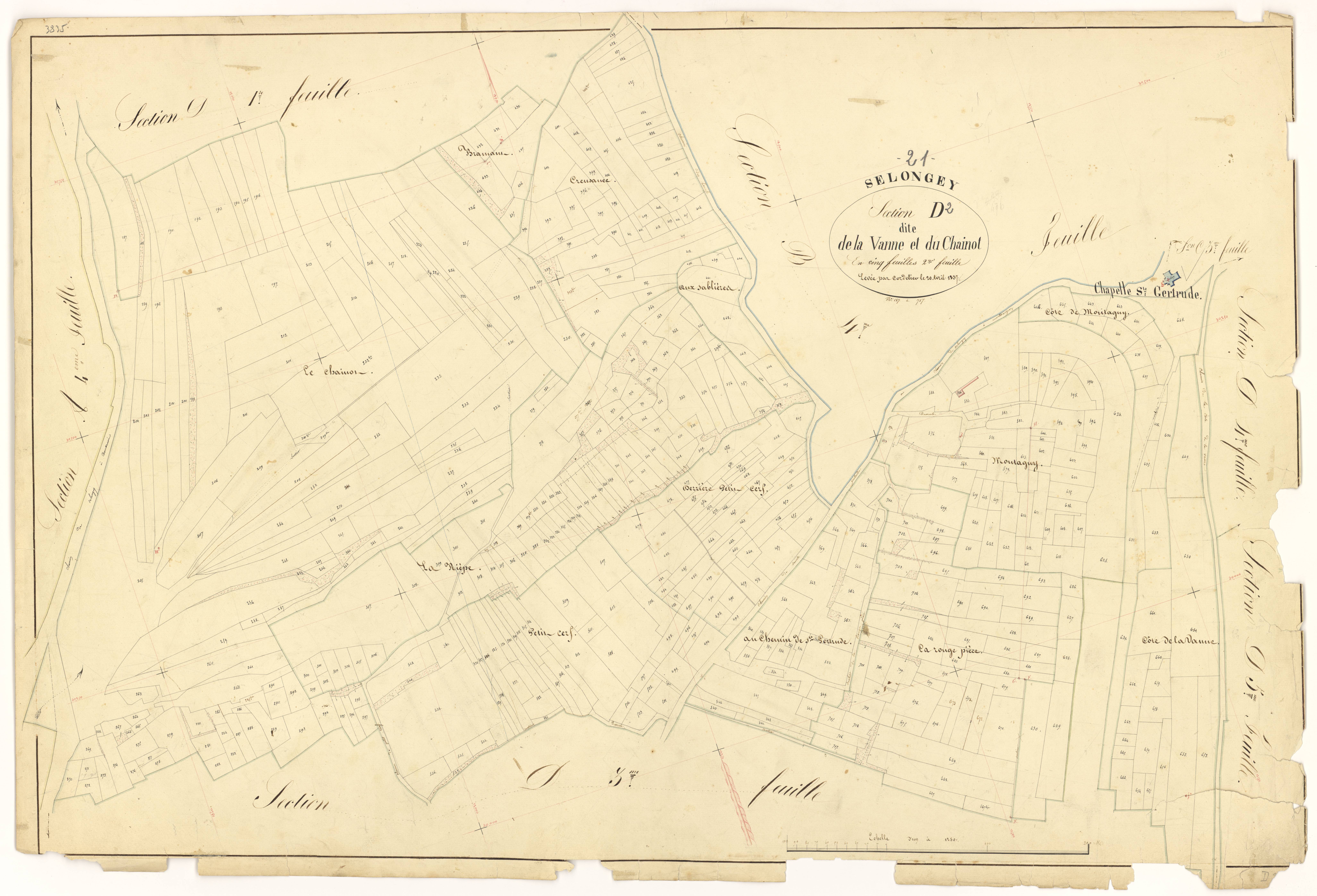Selongey - Section D2 - 3 P PLAN 599/15