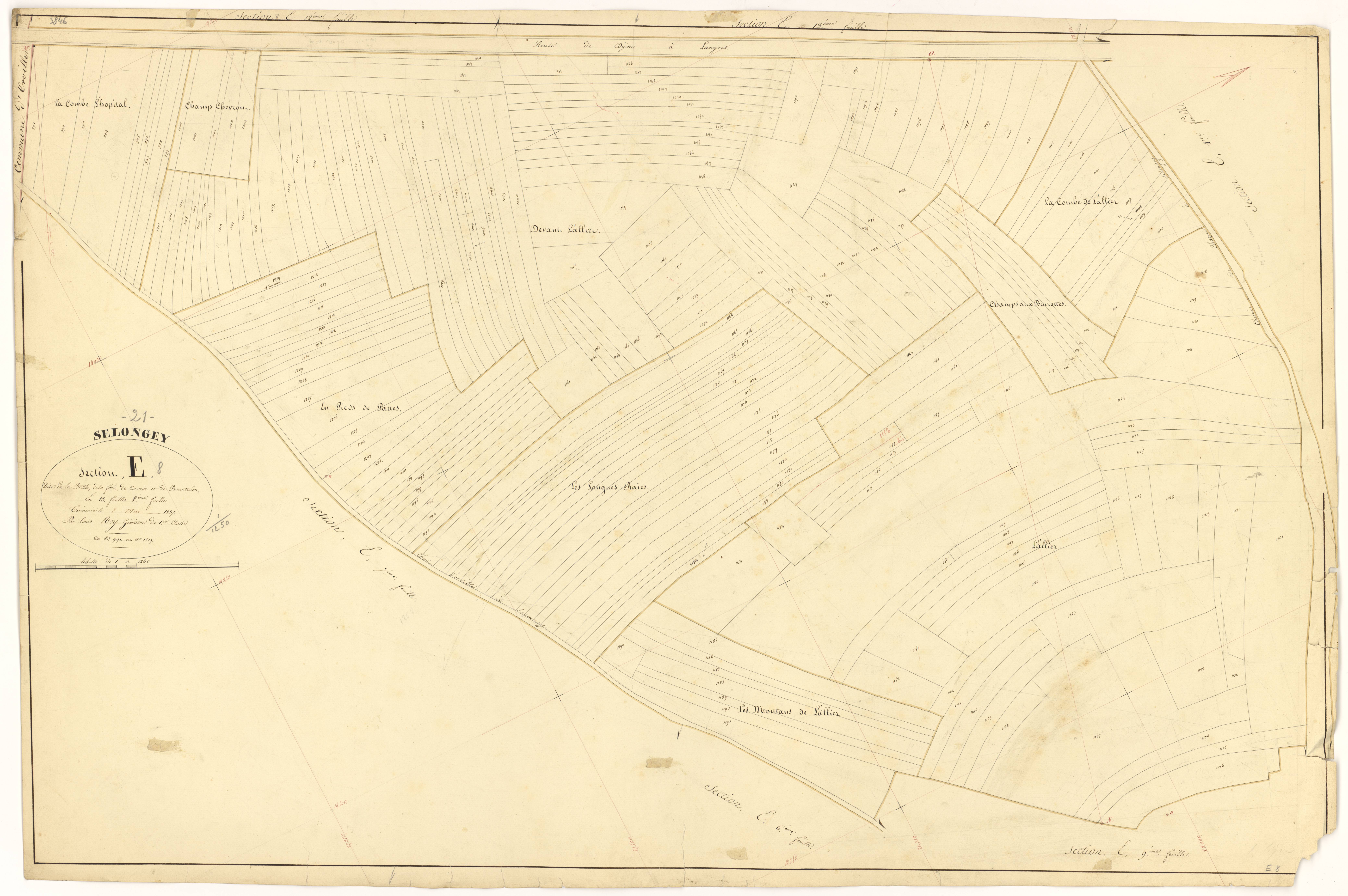 Selongey - Section E8 - 3 P PLAN 599/26