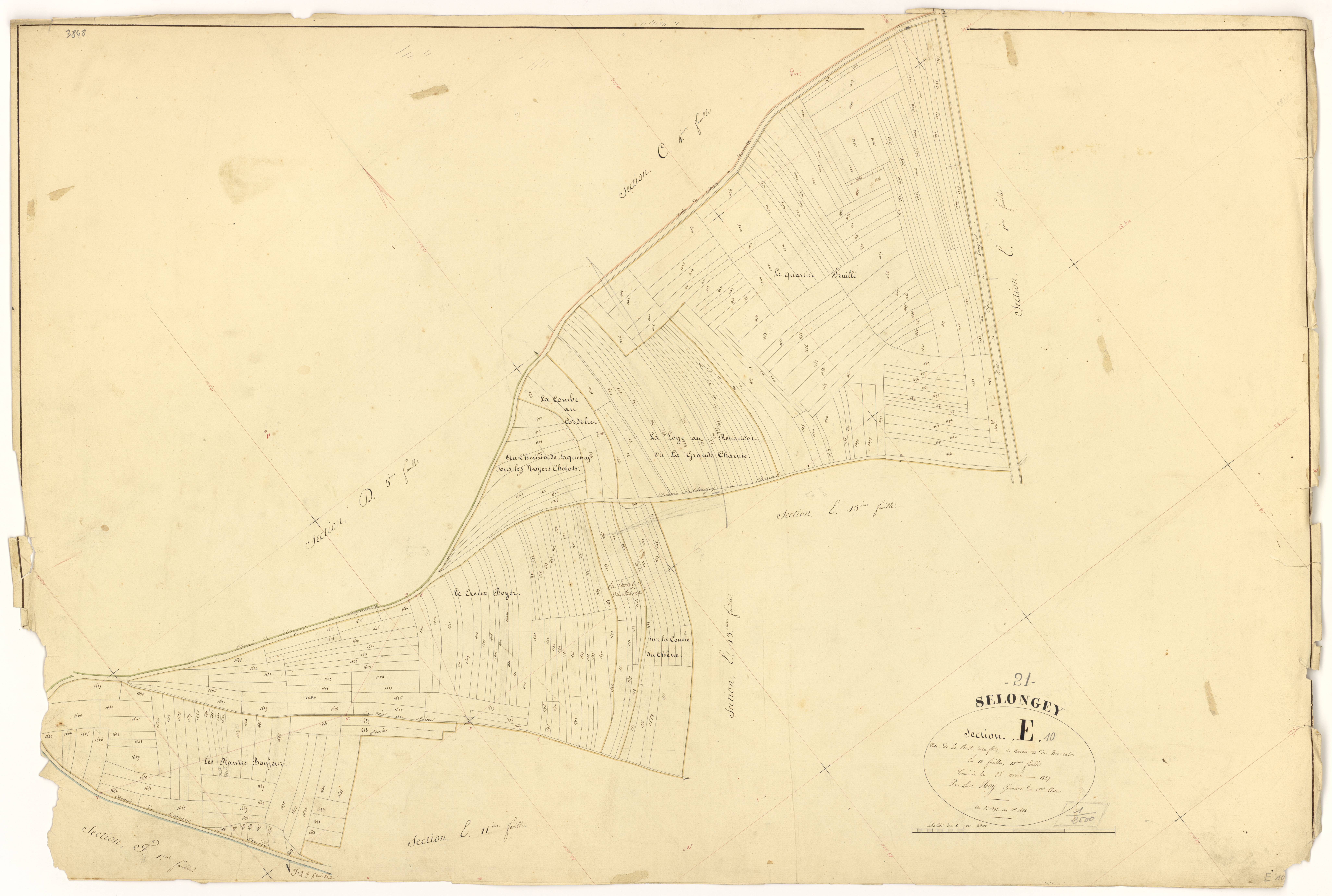 Selongey - Section E10 - 3 P PLAN 599/28