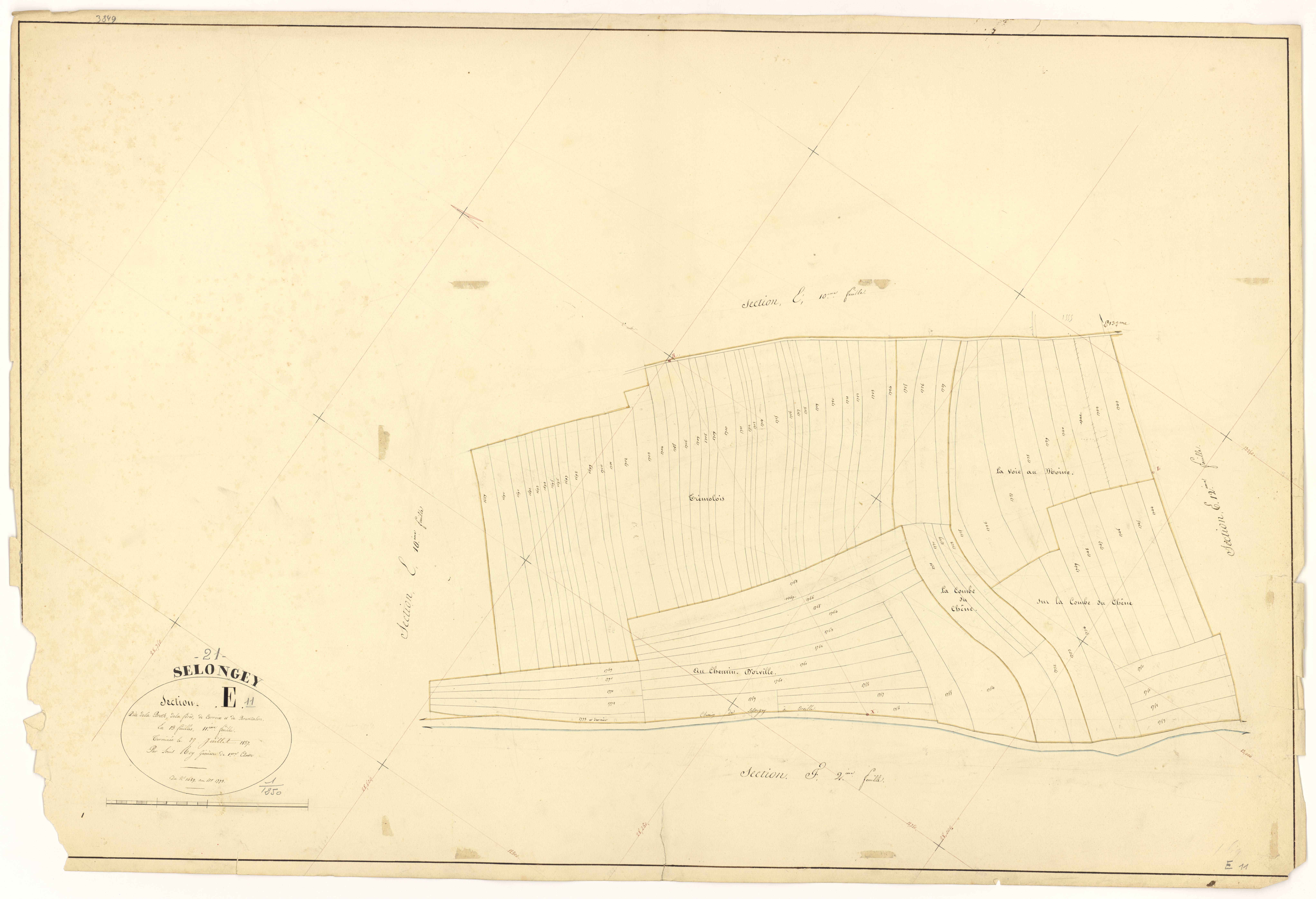 Selongey - Section E11 - 3 P PLAN 599/29
