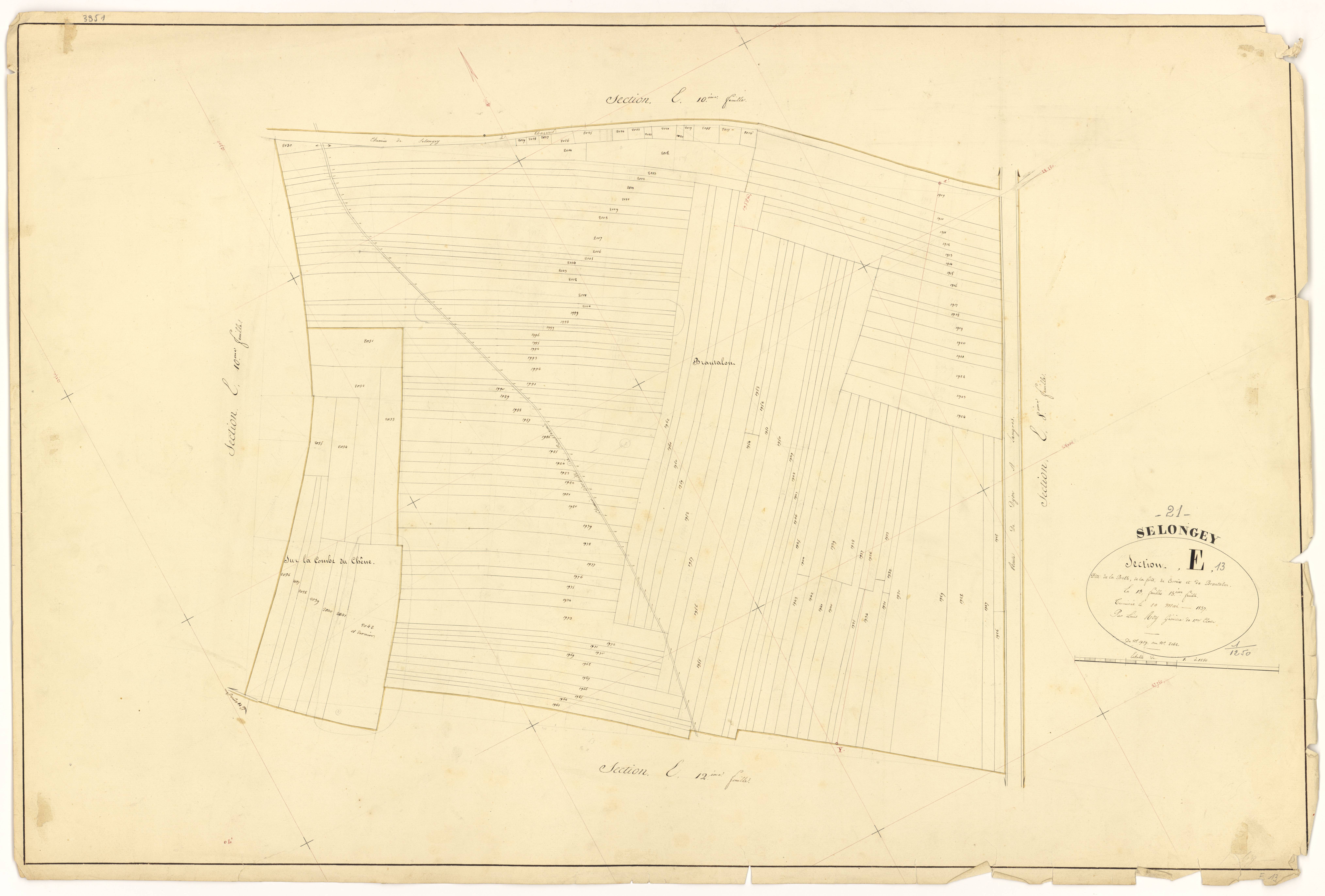 Selongey - Section E13 - 3 P PLAN 599/31