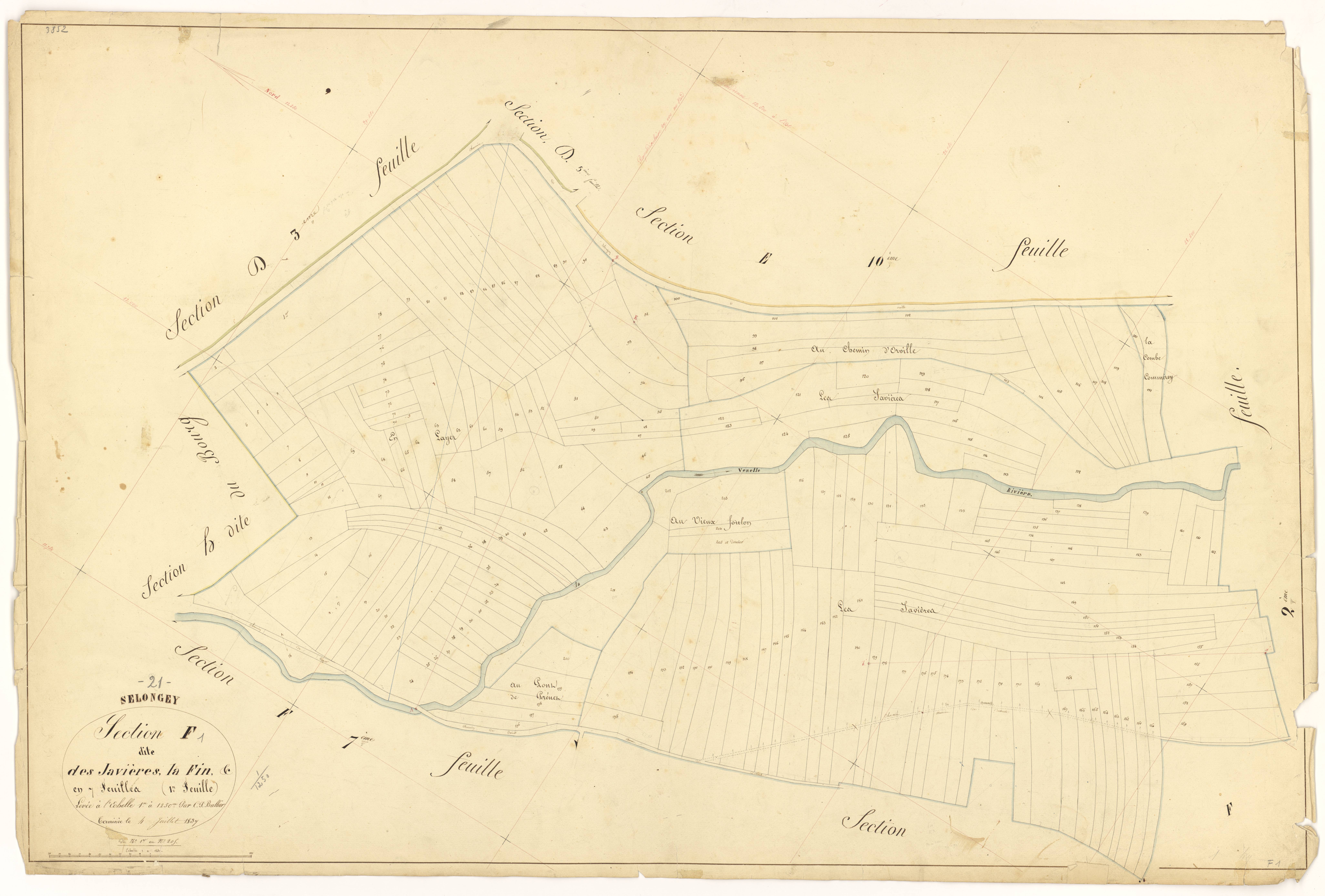 Selongey - Section F1 - 3 P PLAN 599/32