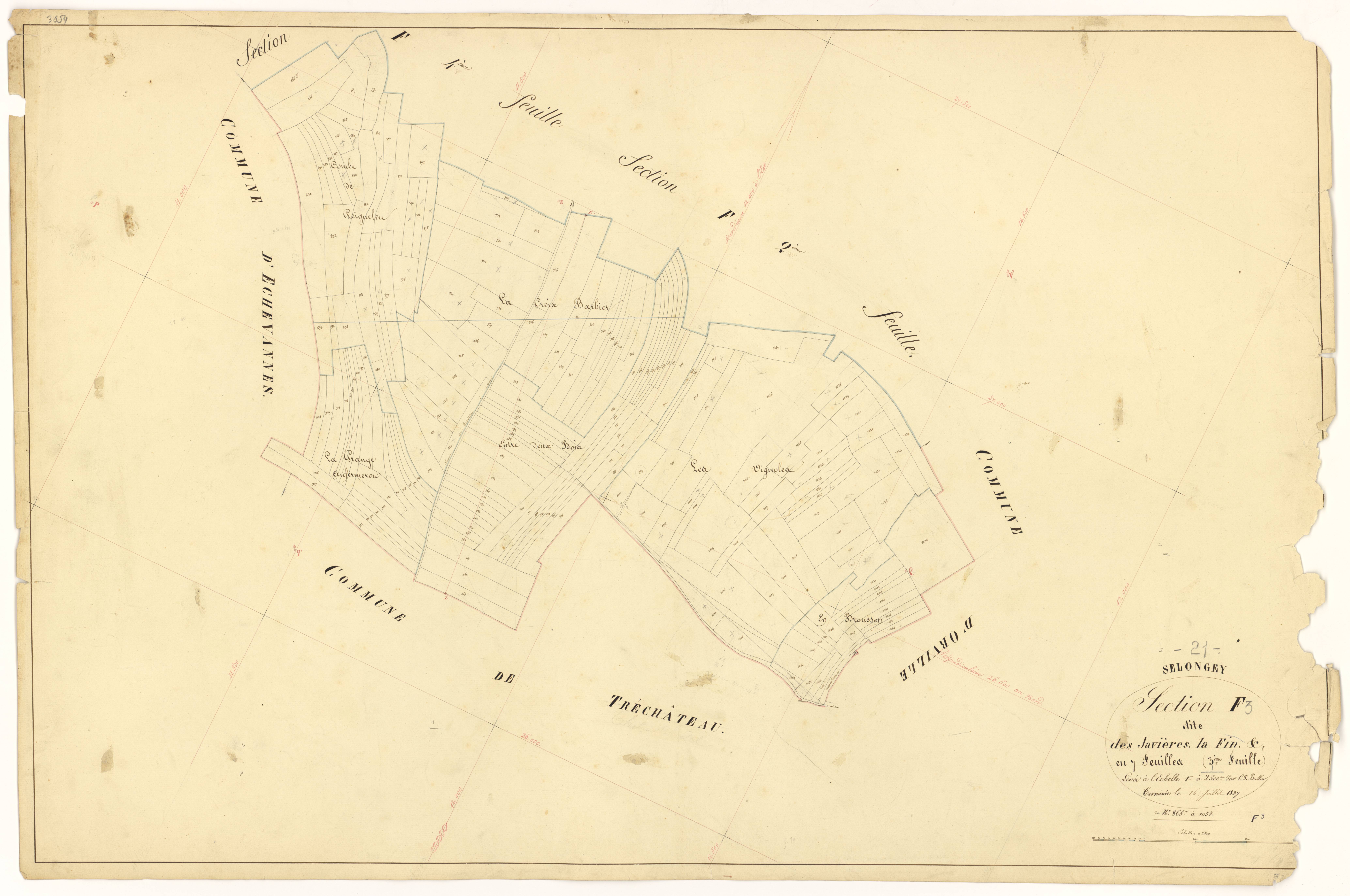 Selongey - Section F3 - 3 P PLAN 599/34