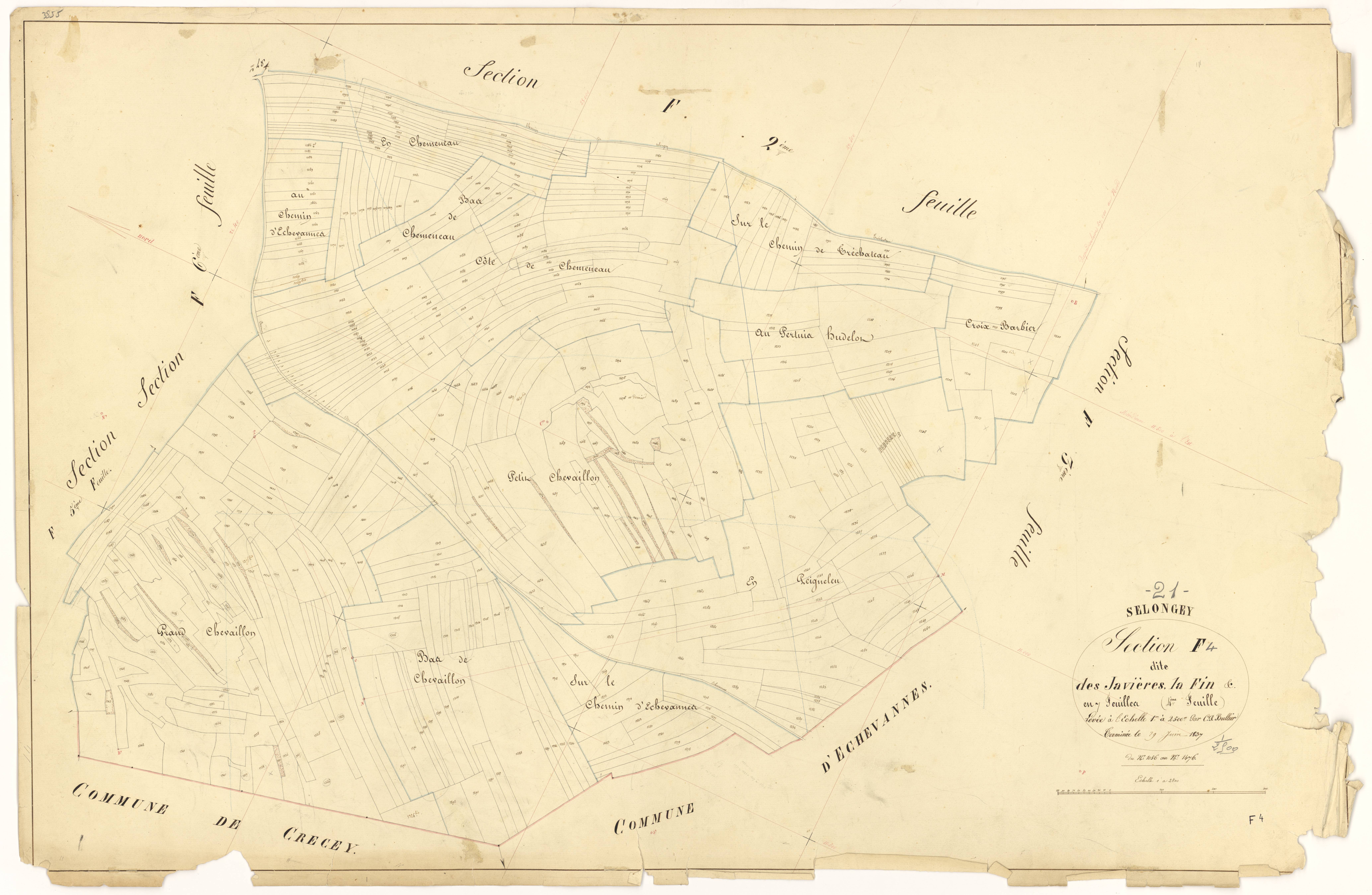 Selongey - Section F4 - 3 P PLAN 599/35