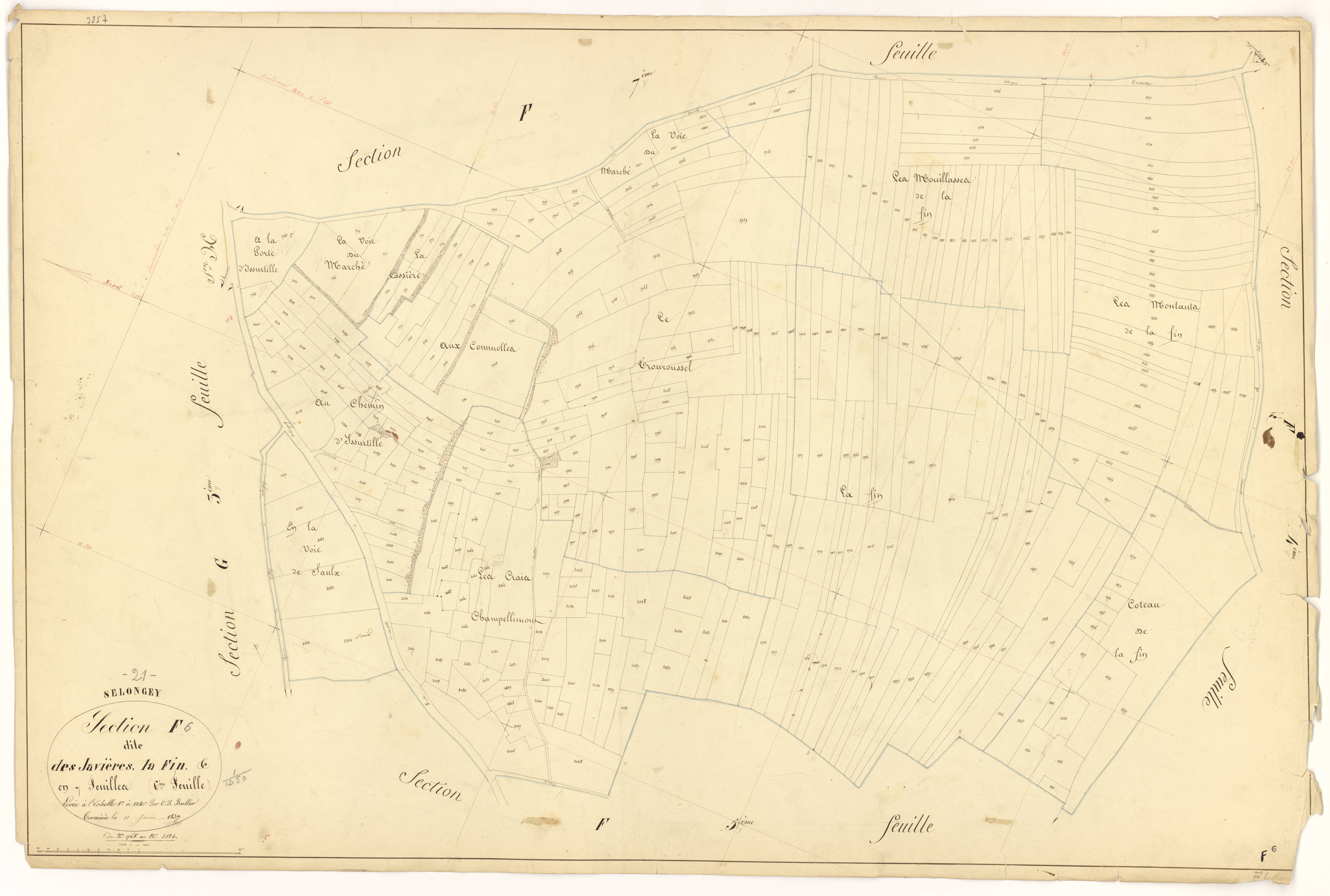 Selongey - Section F6 - 3 P PLAN 599/37