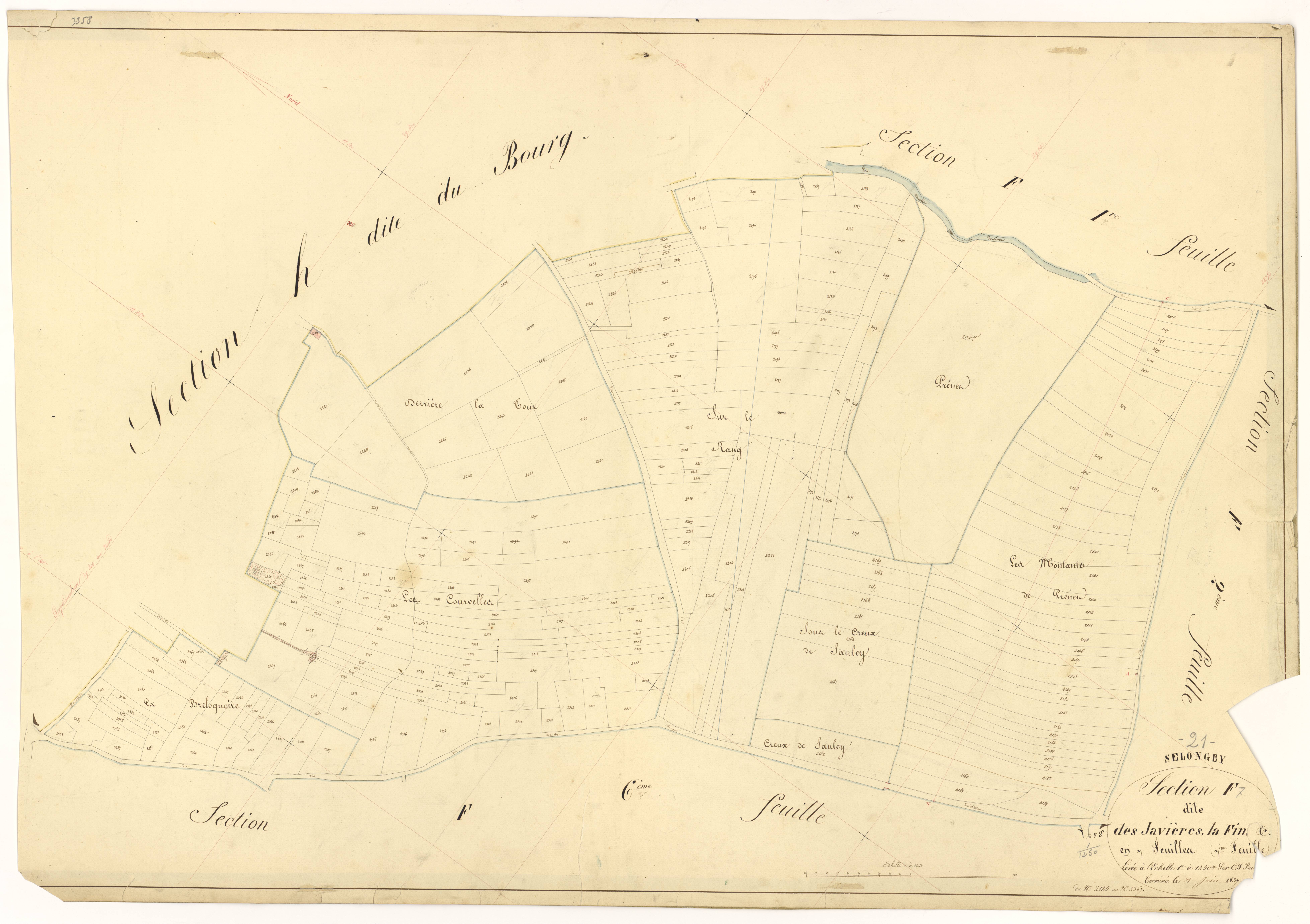Selongey - Section F7 - 3 P PLAN 599/38