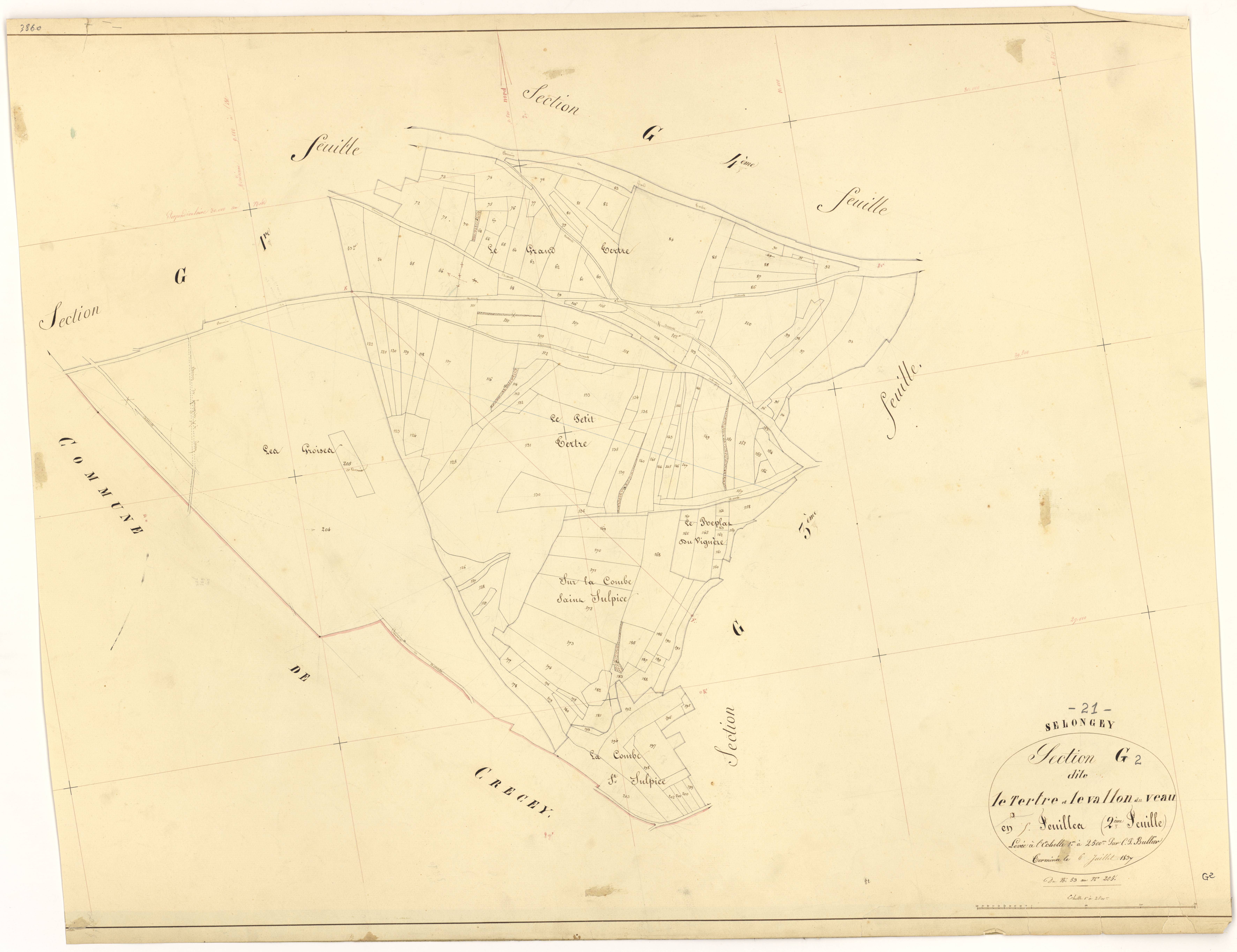 Selongey - Section G2 - 3 P PLAN 599/40