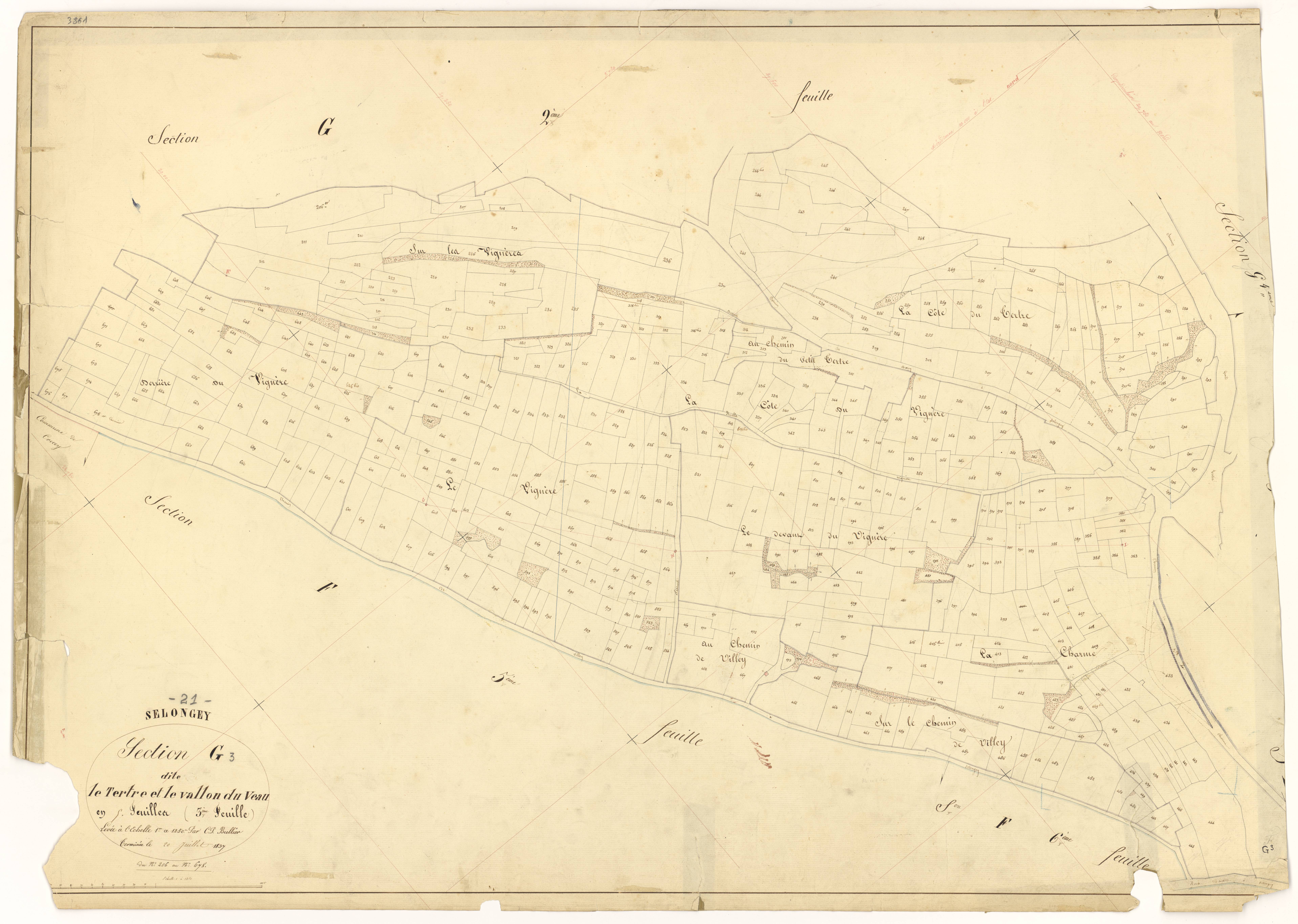 Selongey - Section G3 - 3 P PLAN 599/41