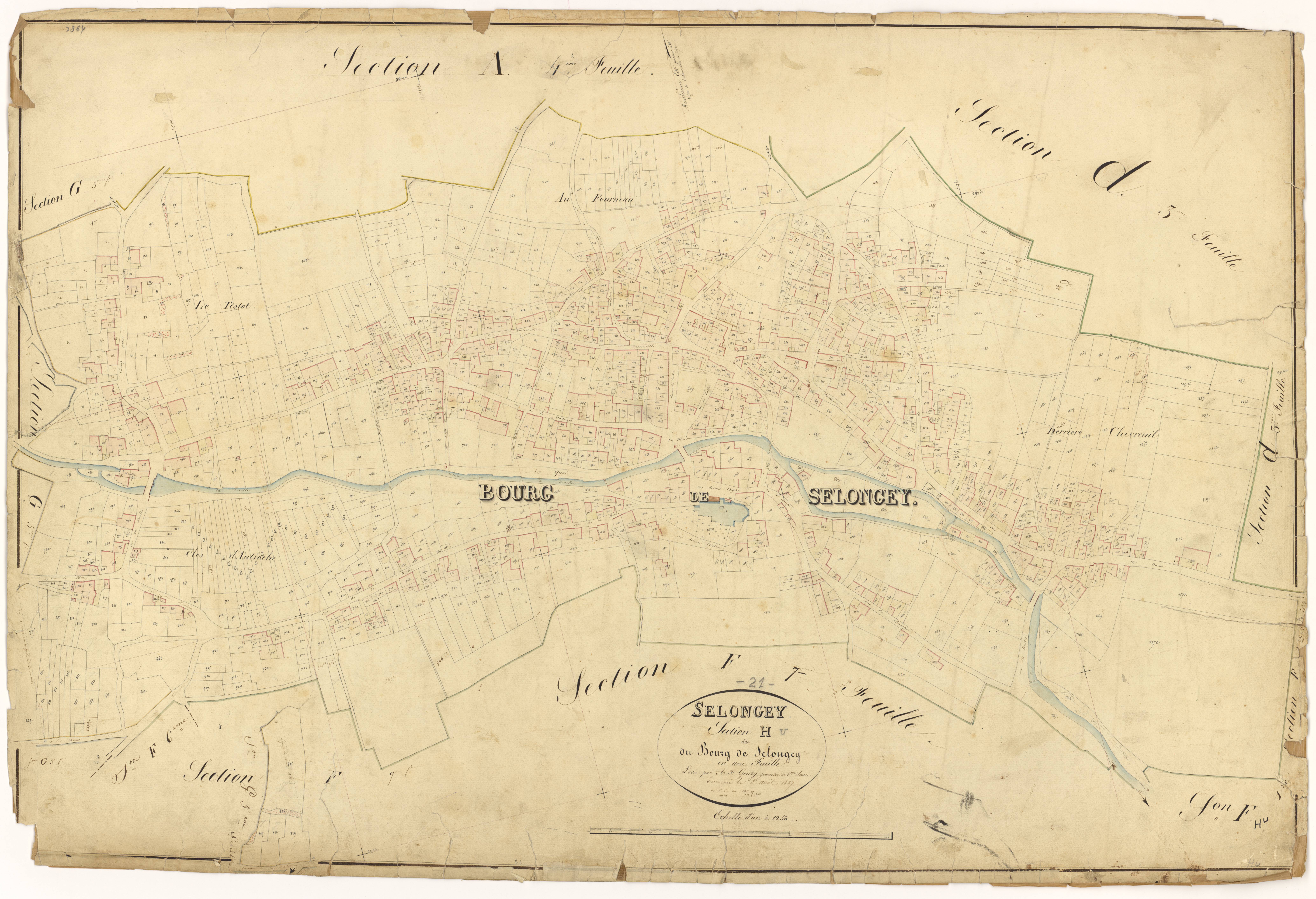 Selongey - Section H - 3 P PLAN 599/44